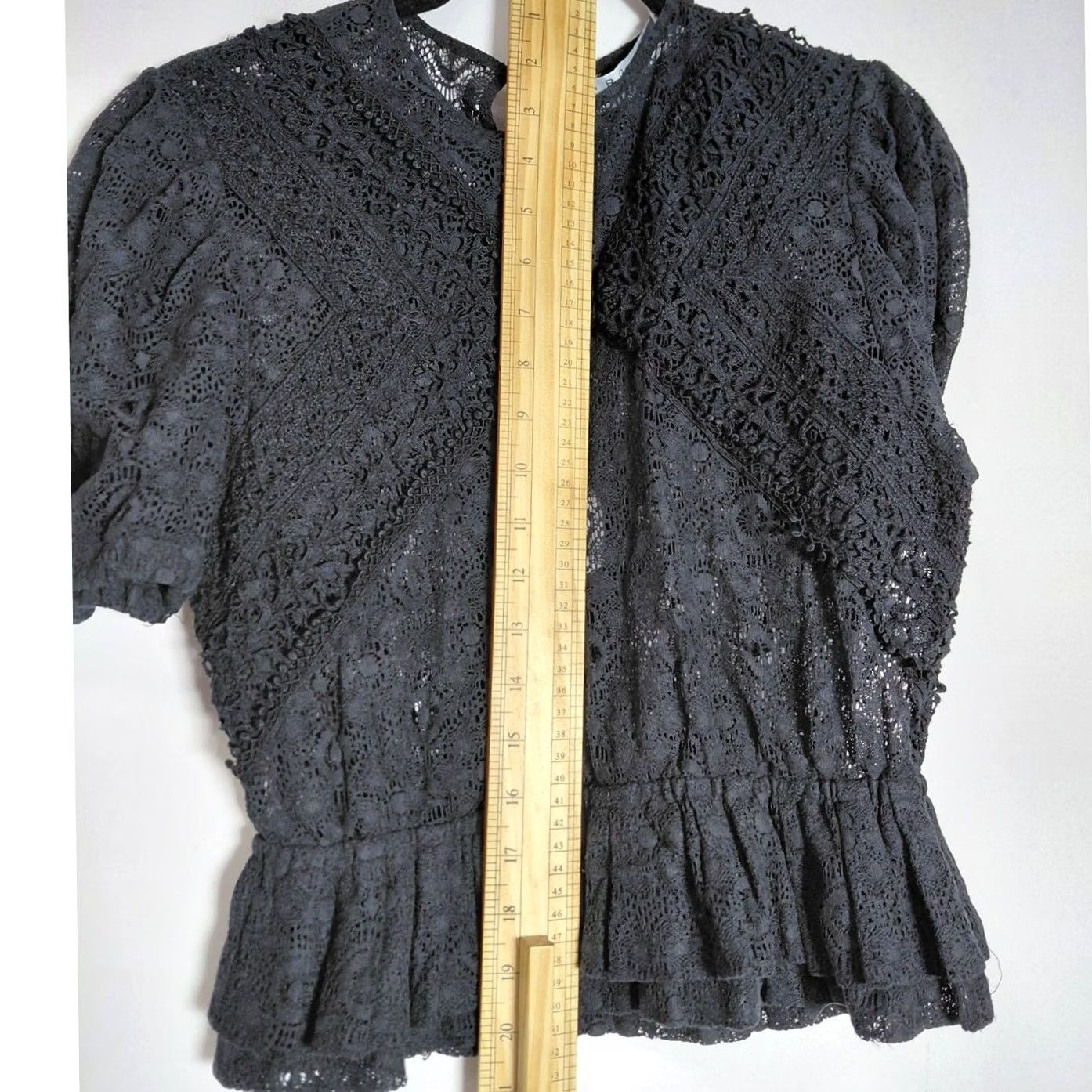 Iro IRO Lace Top Women Size 34 Black Solid Short Sleeve Size XXS / US 00 / IT 34 - 7 Thumbnail