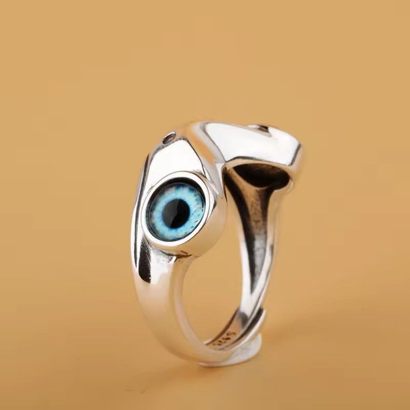 Jewelry Charm Blue Eyes Frog Rings Size ONE SIZE - 3 Thumbnail