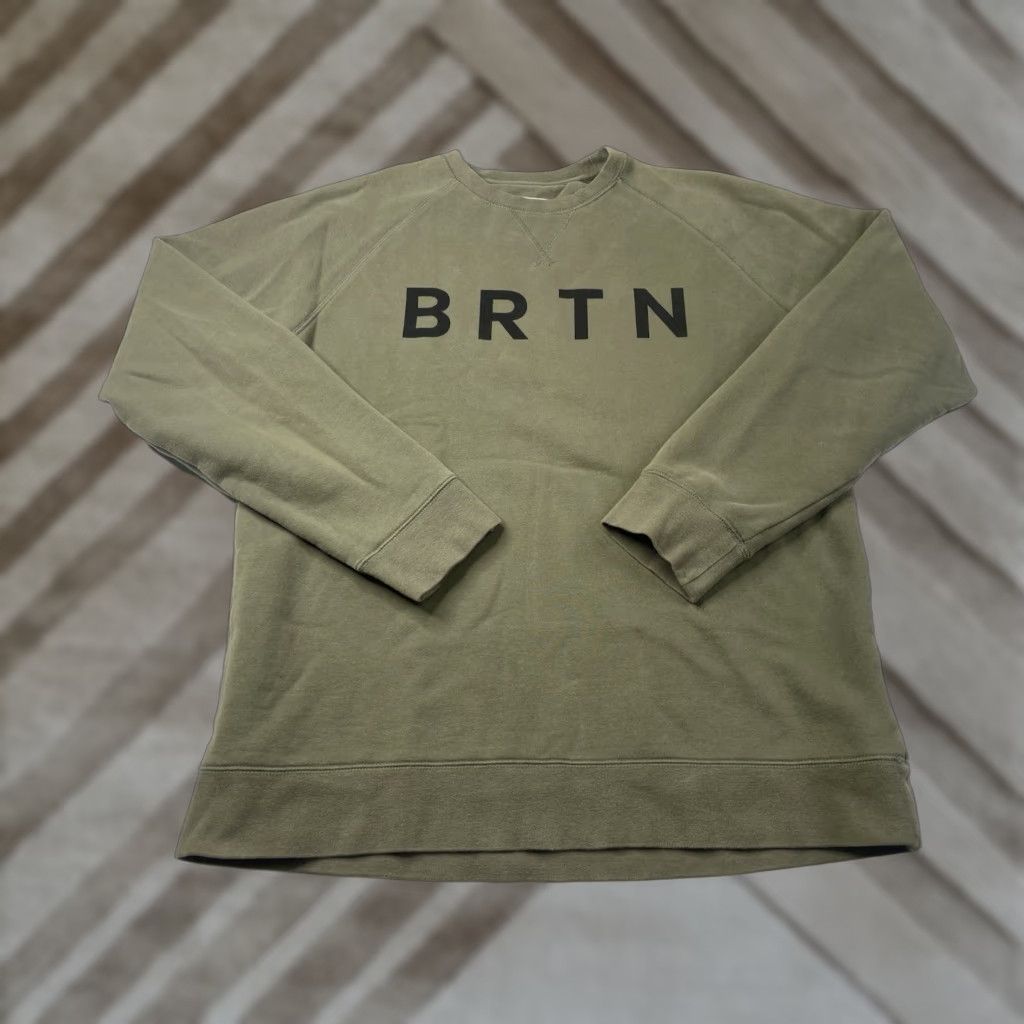 Burton Burton Sweatshirt Mens Medium Green Pullover Logo Crew Neck Long Sleeve Regular Fit Knit Cotton Blend Size US M / EU 48-50 / 2 - 1 Thumbnail
