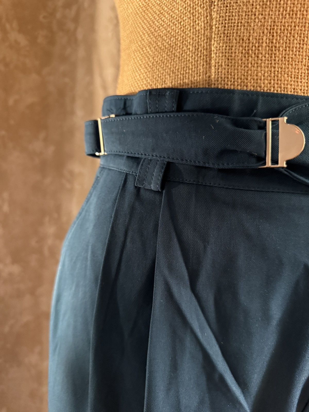 Designer Stylish Teal High-Waisted Trousers – Size 31 Size US 31 - 4 Thumbnail