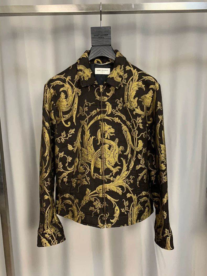 Saint Laurent Paris Saint Laurent Gold Dragon Embroidered Jacket- Size US M / EU 48-50 / 2 - 1 Thumbnail