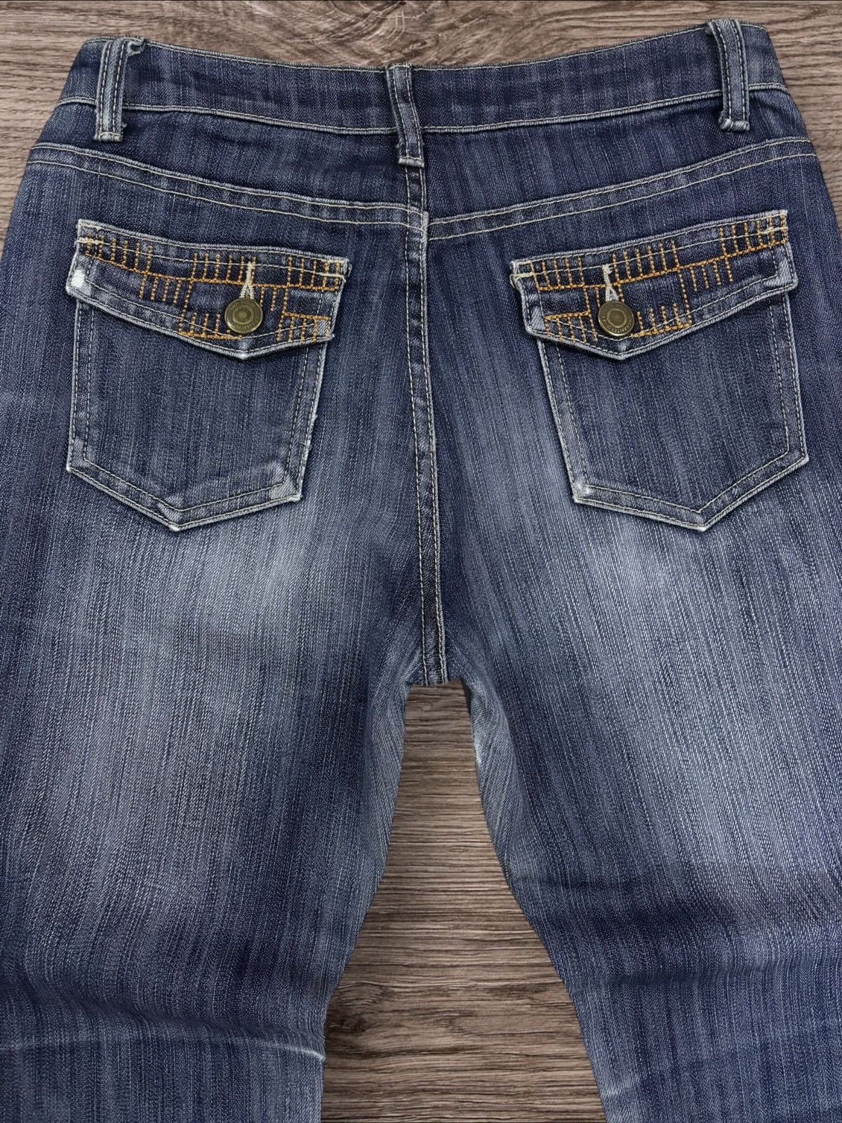 Japanese Brand Y2K Japan Lishen Lightning Fade Flare Jeans Size US 28 / EU 44 - 6 Thumbnail