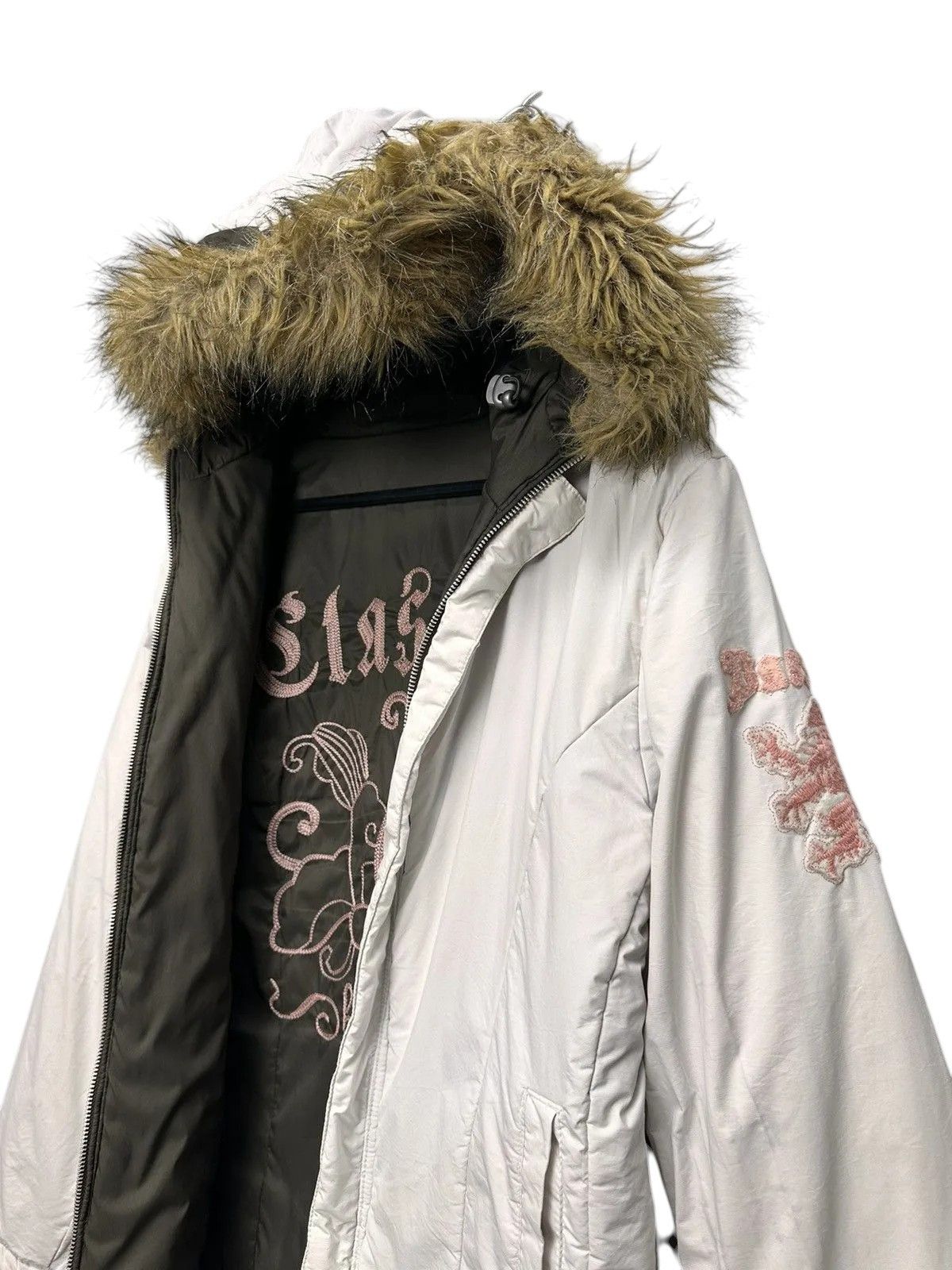 Hysteric Glamour Reversible jacket khaki/white fur hood y2k Isay Miyake style Size US S / EU 44-46 / 1 - 9 Thumbnail