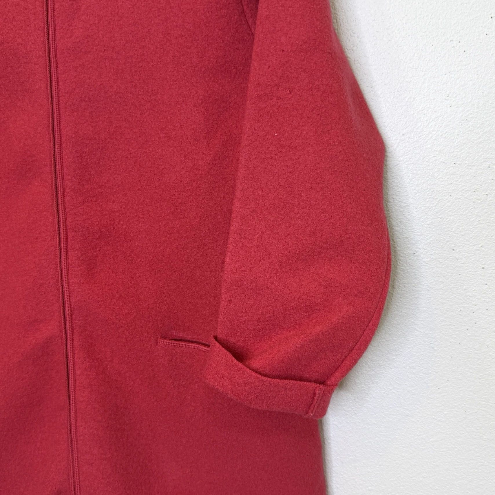 Eileen Fisher VINTAGE Eileen Fisher Pea Coat Jacket Women's Large Red 100% Wool Full Zip Pockets Size L / US 10 / IT 46 - 3 Thumbnail