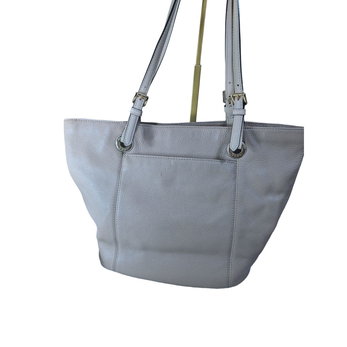 Michael Kors MK Michael Kors Jet Set Pebbled Leather Large Tote- Khaki Size ONE SIZE - 6 Thumbnail