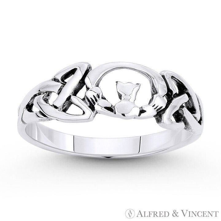 Other Irish Claddagh Heart & Triquetra Charm Ring Sterling Silver Size ONE SIZE - 1 Preview