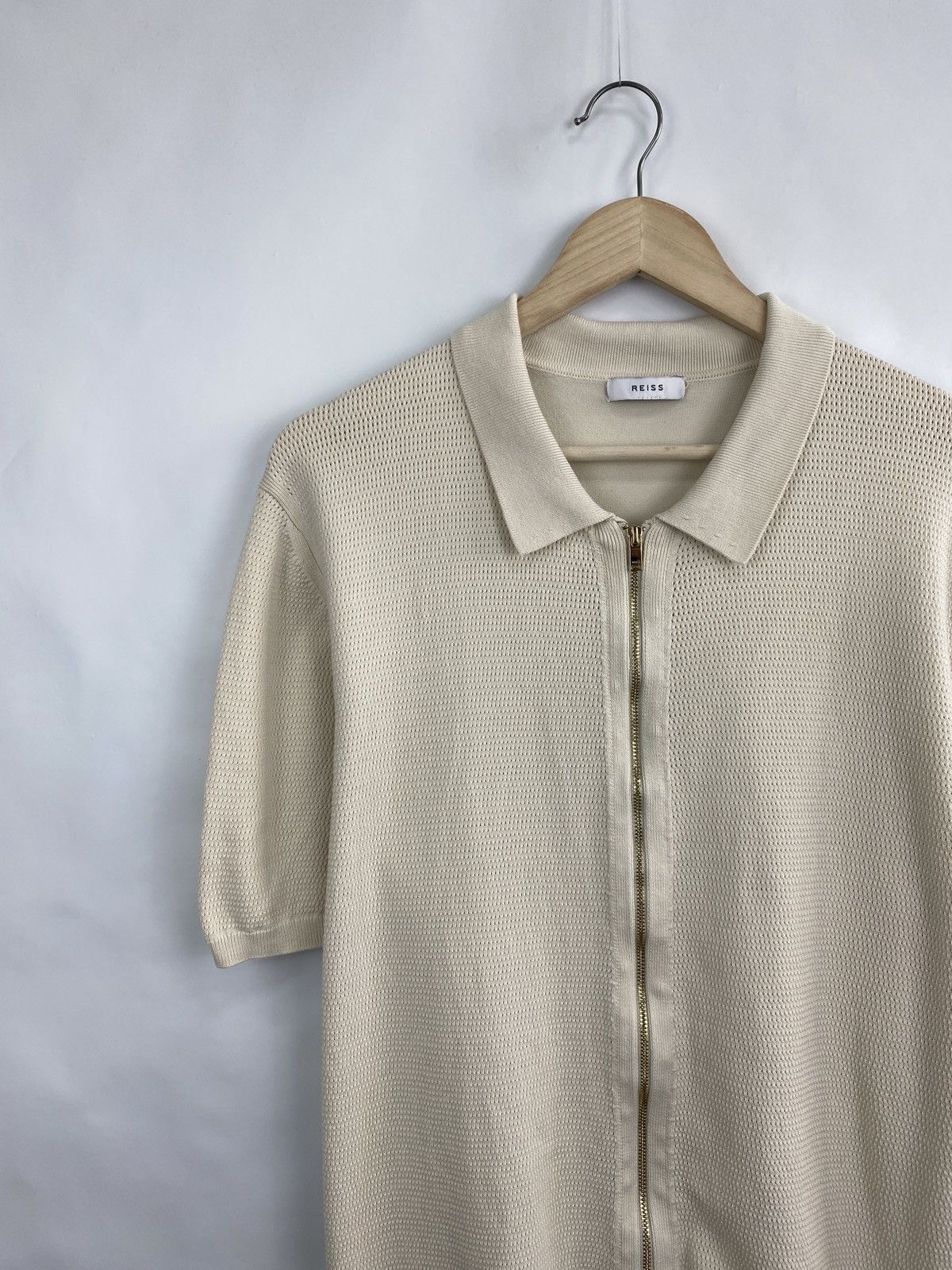Reiss Reiss Luxury Polo Shirt Gold Zip Rare Retro Hype Y2K Size US L / EU 52-54 / 3 - 2 Thumbnail