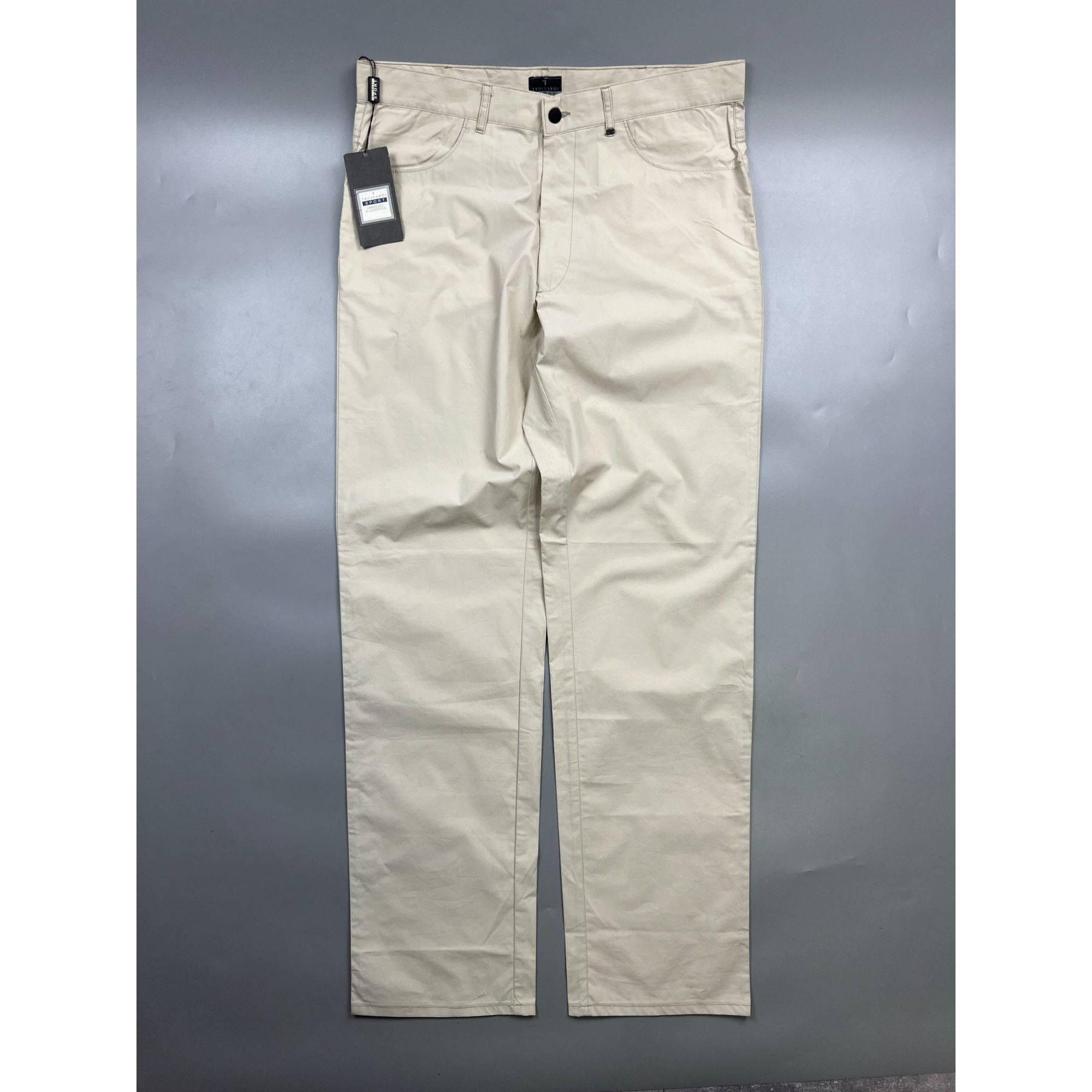 Trussardi Trussardi Sport Beige Coated Cotton Pants (Y0988) Size US 38 / EU 54 - 1 Thumbnail