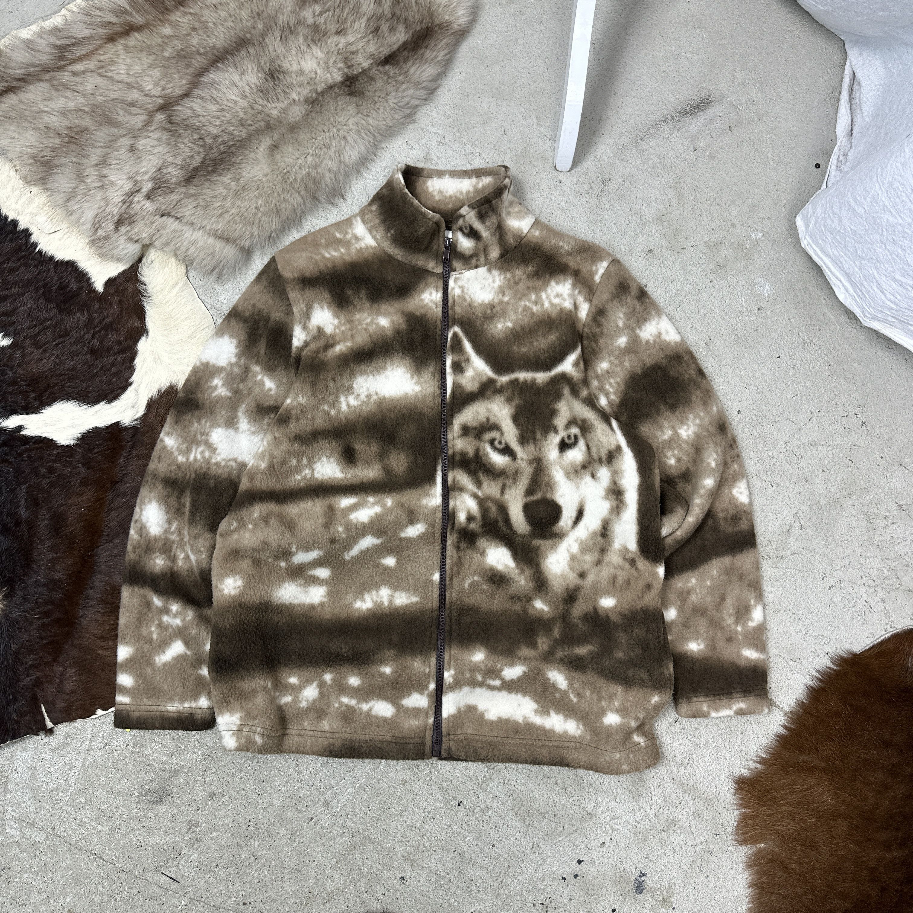 Vintage Vintage Outdoor Wolves Fullprint Fleece Sweatshirt Y2K Size US L / EU 52-54 / 3 - 1 Thumbnail