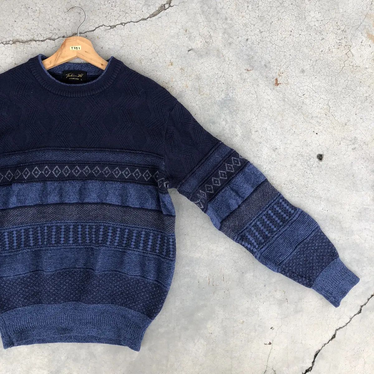 Aran Isles Knitwear × Homespun Knitwear 📌Vintage Knitsweater Strecth/Memeri Like Coogi Pattern Size M / US 6-8 / IT 42-44 - 3 Thumbnail