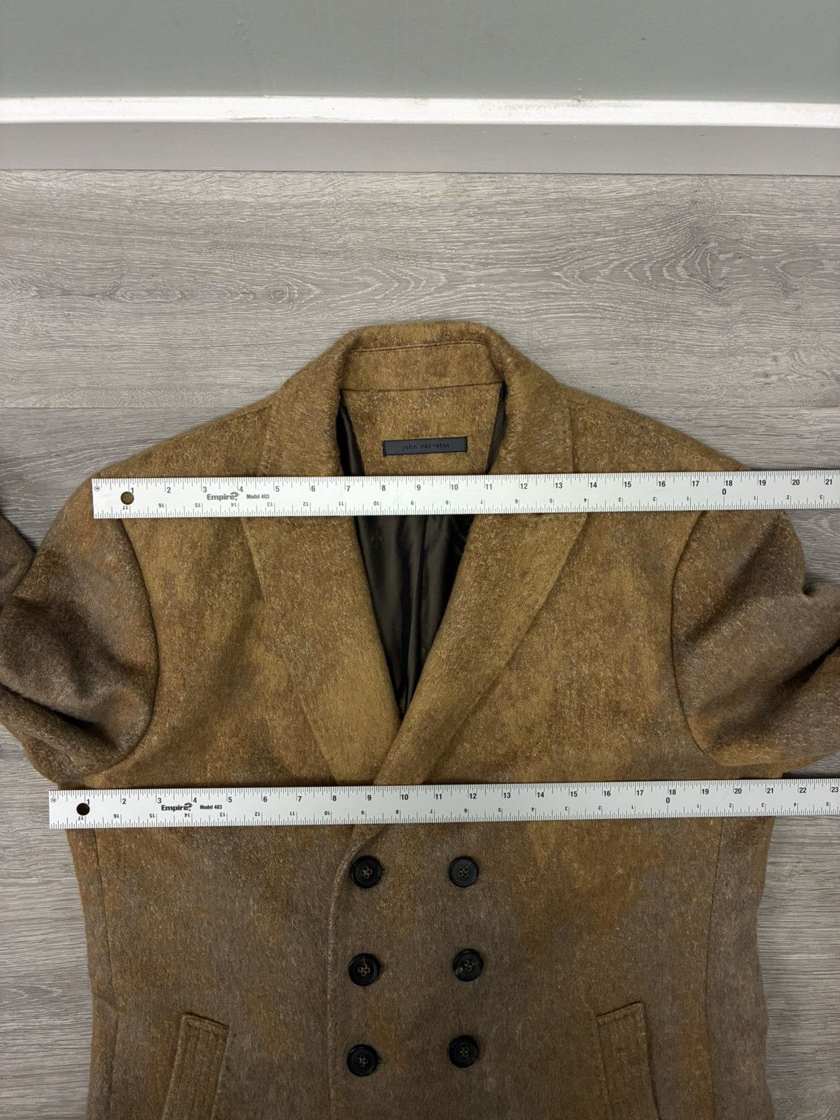 John Varvatos Double breasted coat with Pick stitch EU 50 USA 40 Size US M / EU 48-50 / 2 - 13 Thumbnail