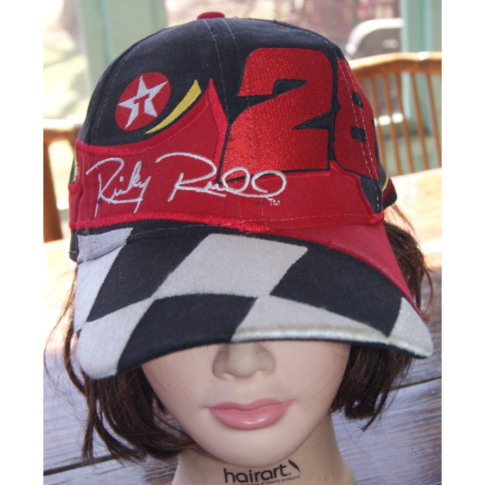 Vintage Chase VTG Ricky Rudd 28 SnapBack NASCAR Hat Wrap Check Flame Size ONE SIZE - 3 Thumbnail