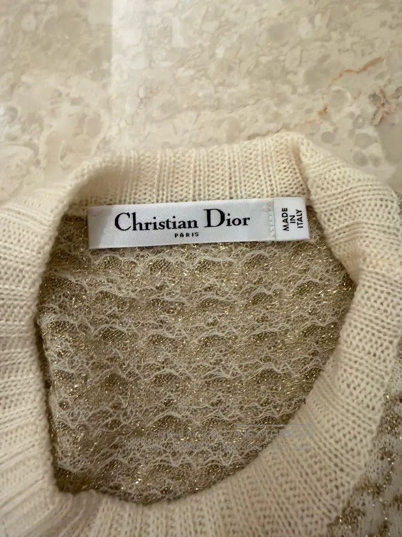 Dior Dior Gold thread thousand-bird check knitted sleeveless ve Size XS / US 0-2 / IT 36-38 - 3 Thumbnail