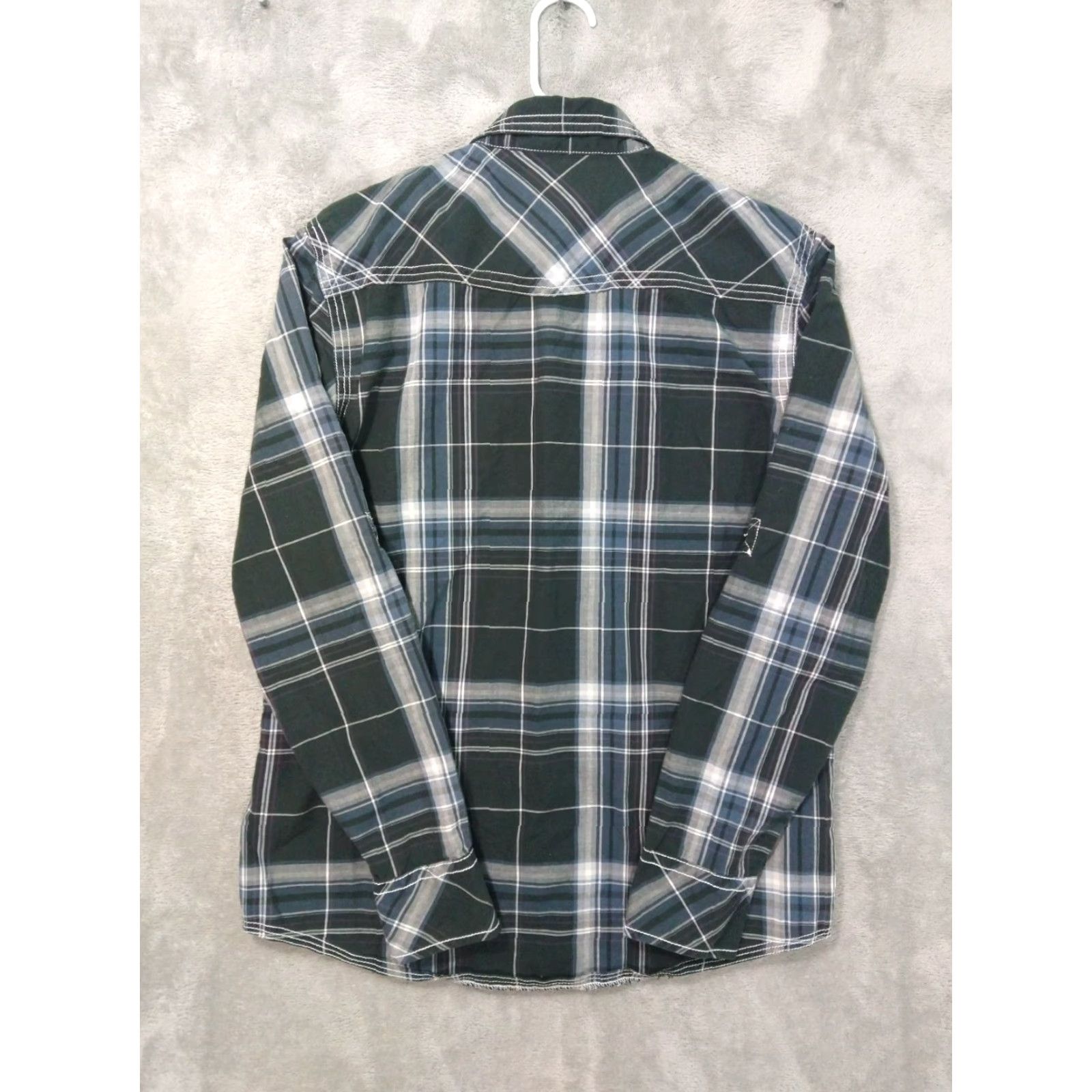 Vintage BKE Buckle Shirt Mens Athletic Fit Plaid Long Sleeve Button-Up Snap Pearl Collar Western Green) Size US M / EU 48-50 / 2 - 2 Thumbnail