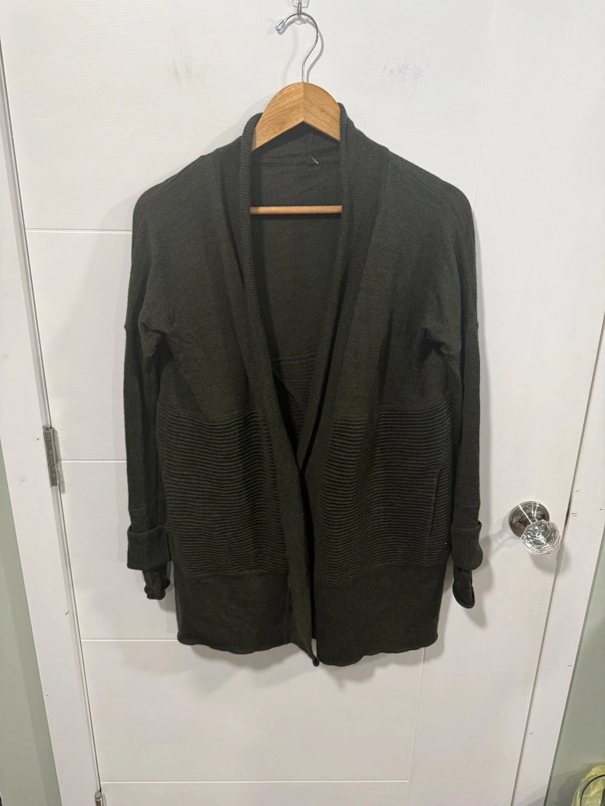 Other Sit In Lotus Wrap Ribbed-Knit Cardigan Sweater Open Front Size XS / US 0-2 / IT 36-38 - 4 Thumbnail