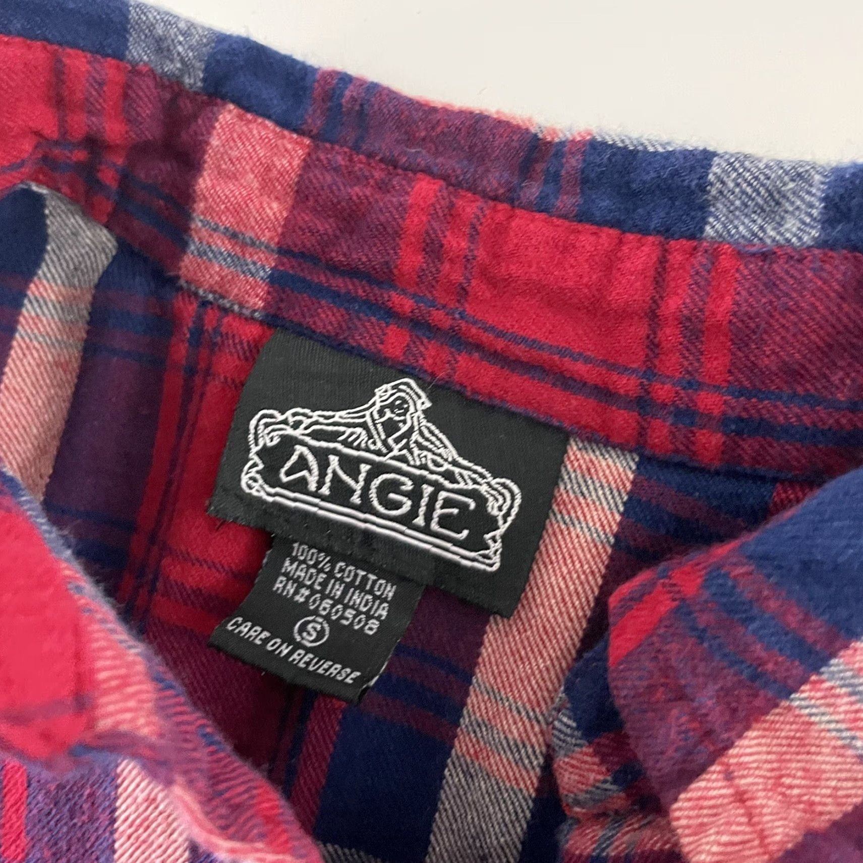 Vintage Angie Shirt Plaid Flannel Long Sleeve Button-Up S Women's Red Blue Size S / US 4 / IT 40 - 3 Thumbnail