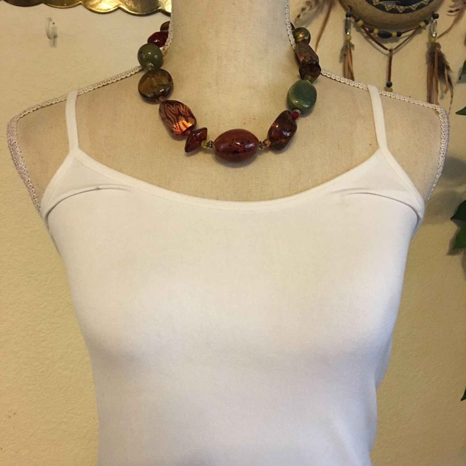 Jewelry Bold chunky ceramic and resin bead necklace Size ONE SIZE - 3 Thumbnail