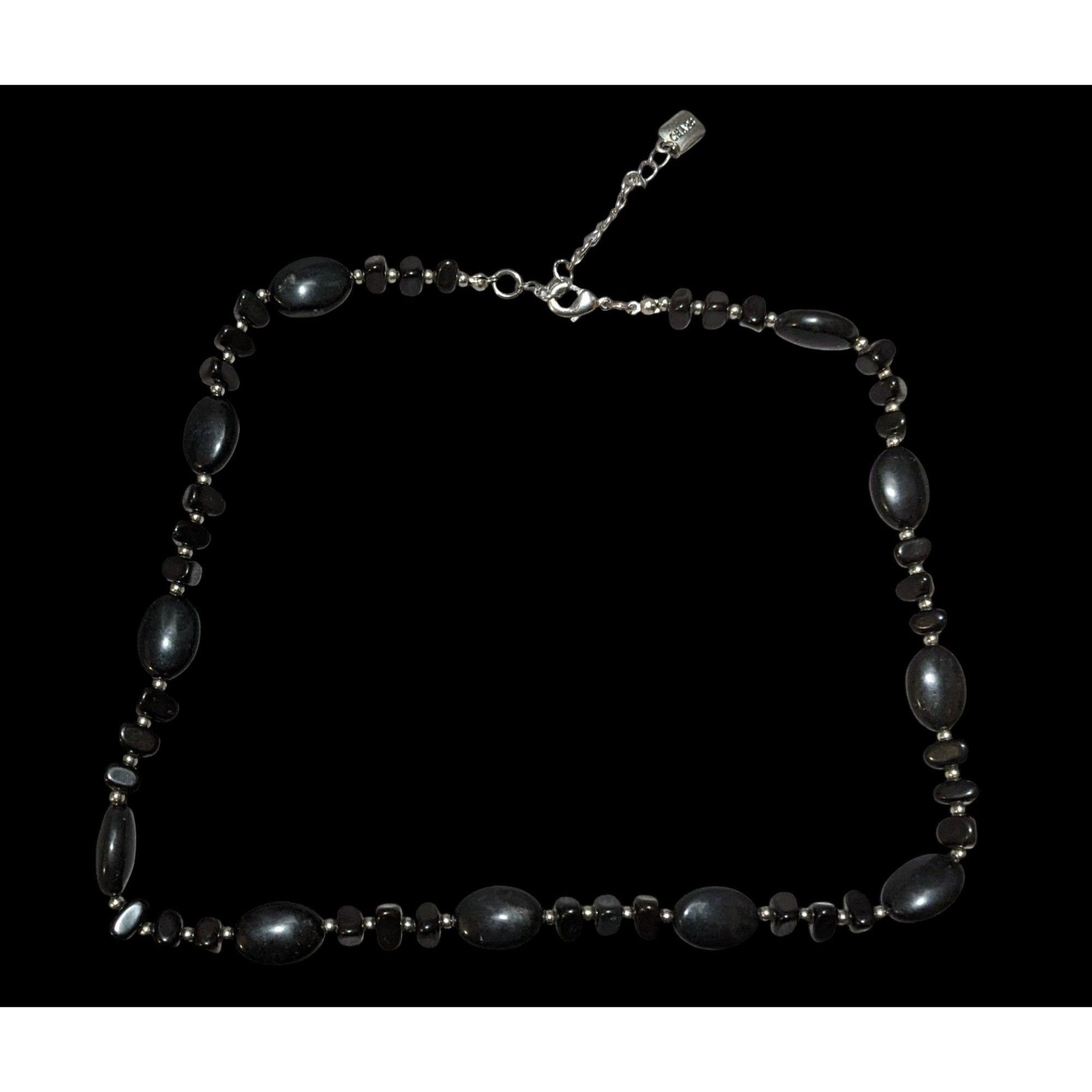 Chaps Preppy Beaded Chaps Black And Silver Necklace Size ONE SIZE - 5 Thumbnail