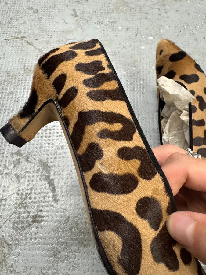 Designer × Prada × Vintage 2000s Prada Pony Hair Leopard Heels Pumps Size US 8 / IT 38 - 7 Thumbnail