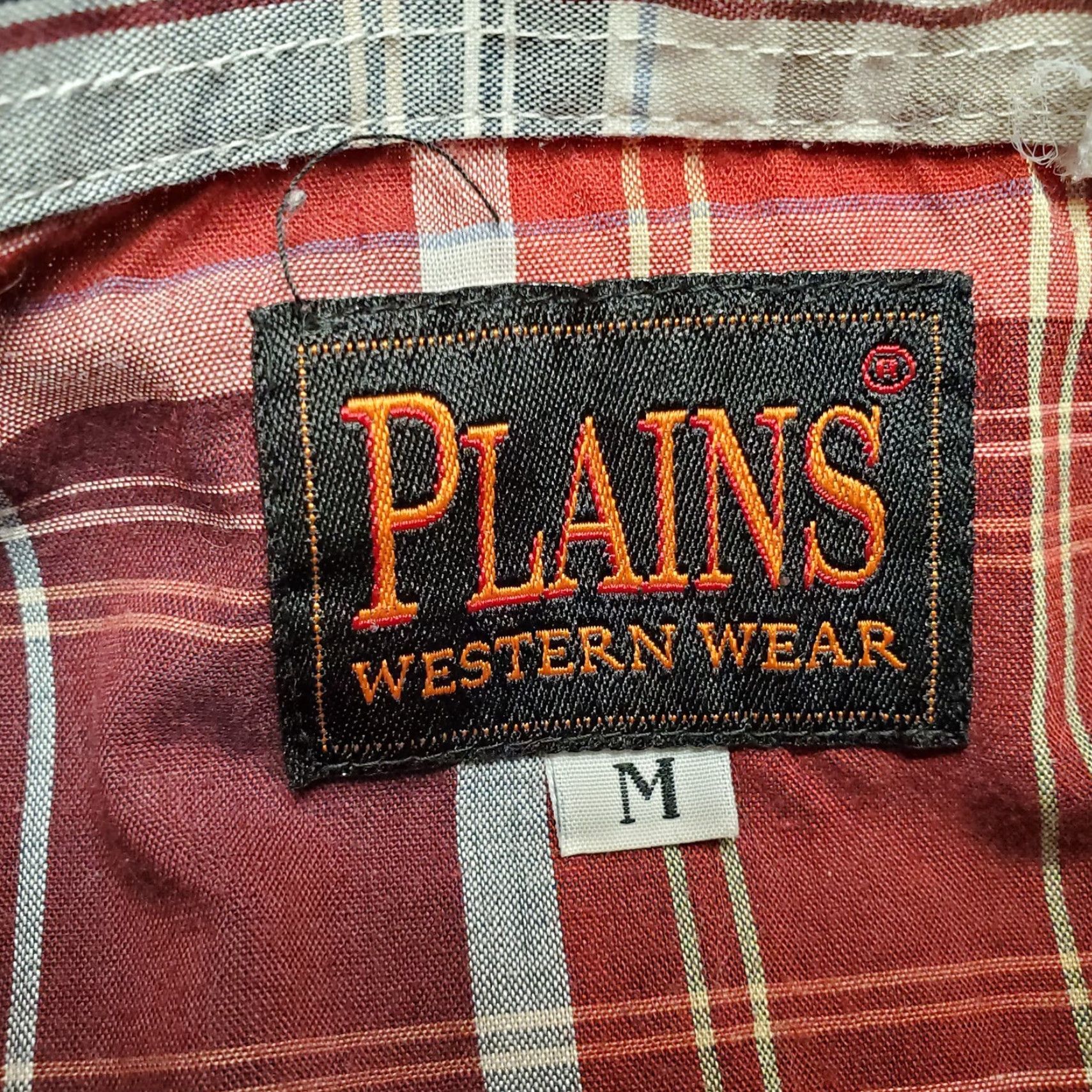 Vintage VINTAGE Plains Western Wear Shirt Mens M Red Blue Plaid Pearl Snap Cowboy Casual Cotton Blend Button-Up Short Sleeve Western Pattern Pockets Size US M / EU 48-50 / 2 - 4 Thumbnail
