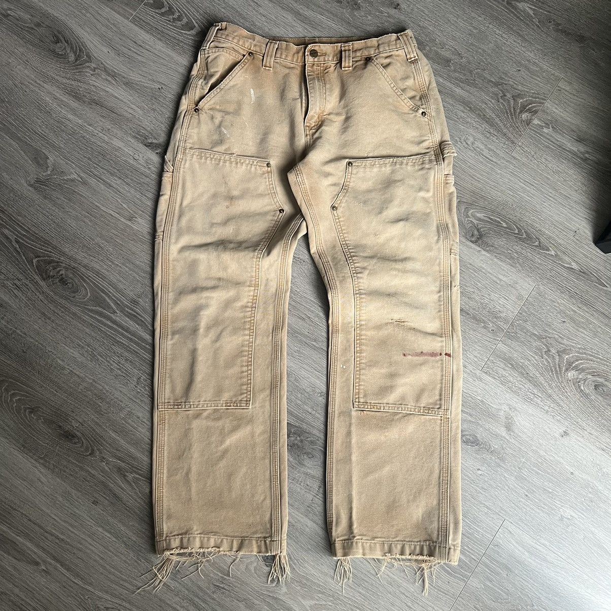 Carhartt Carhartt double knee pants workwear distressed Size US 33 - 1 Thumbnail