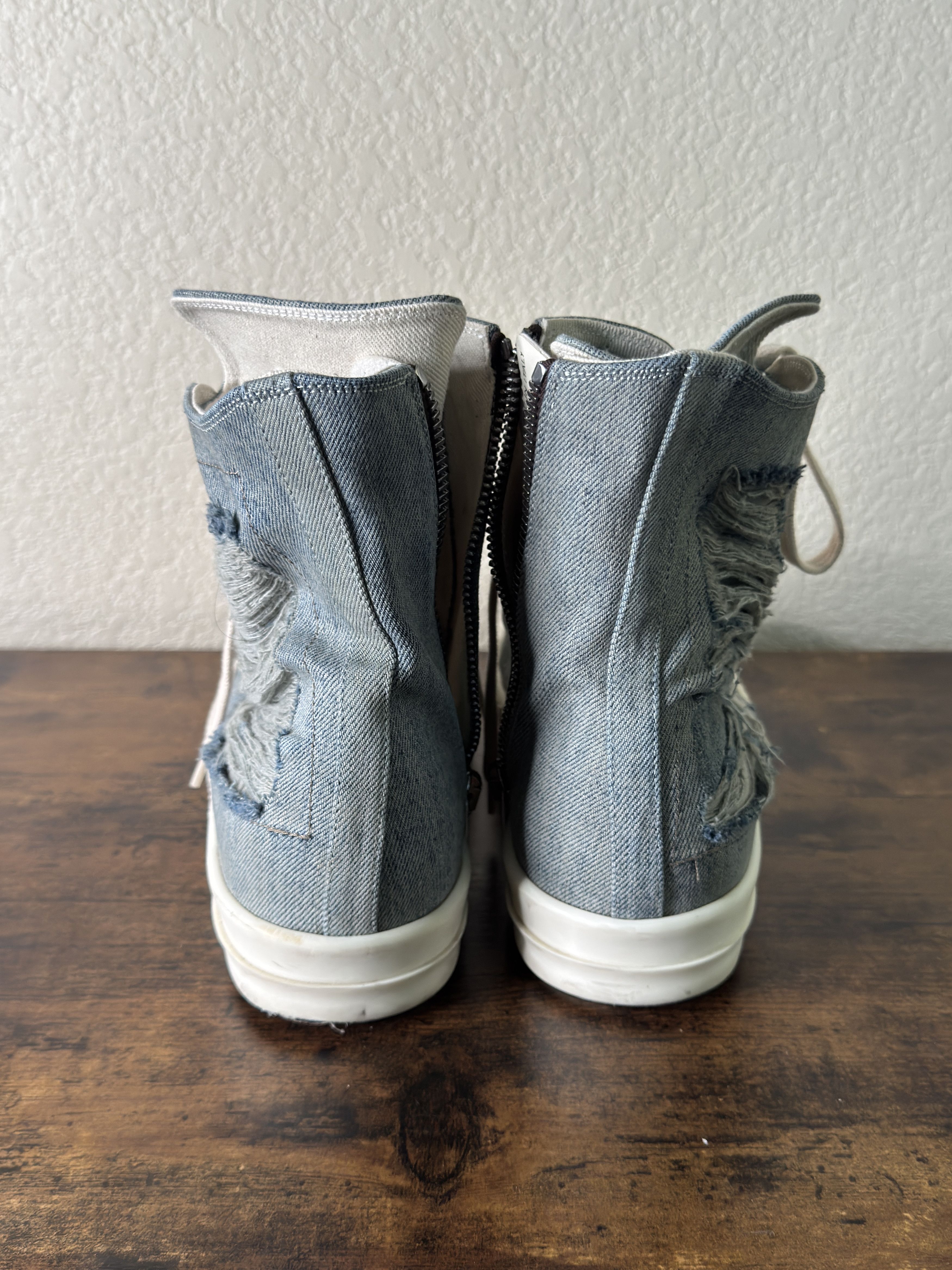 Rick Owens Drkshdw Rick Owens DRKSHDW Denim High-Top Ramones Size US 11 / EU 44 - 3 Thumbnail