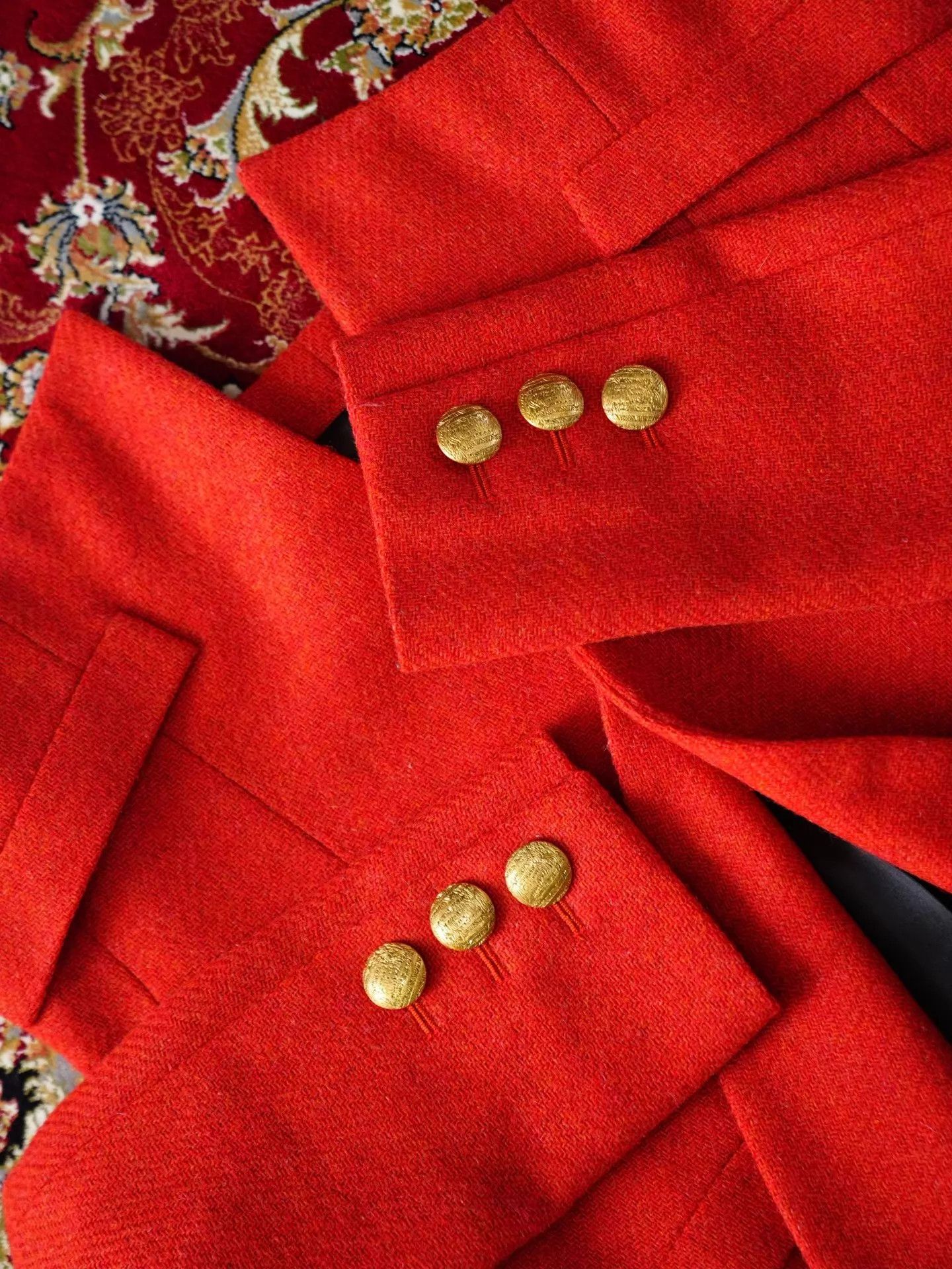 Yves Saint Laurent YSL Rive Gauche 1990s Orange Wool Short Blazer Size XS / US 0-2 / IT 36-38 - 4 Thumbnail