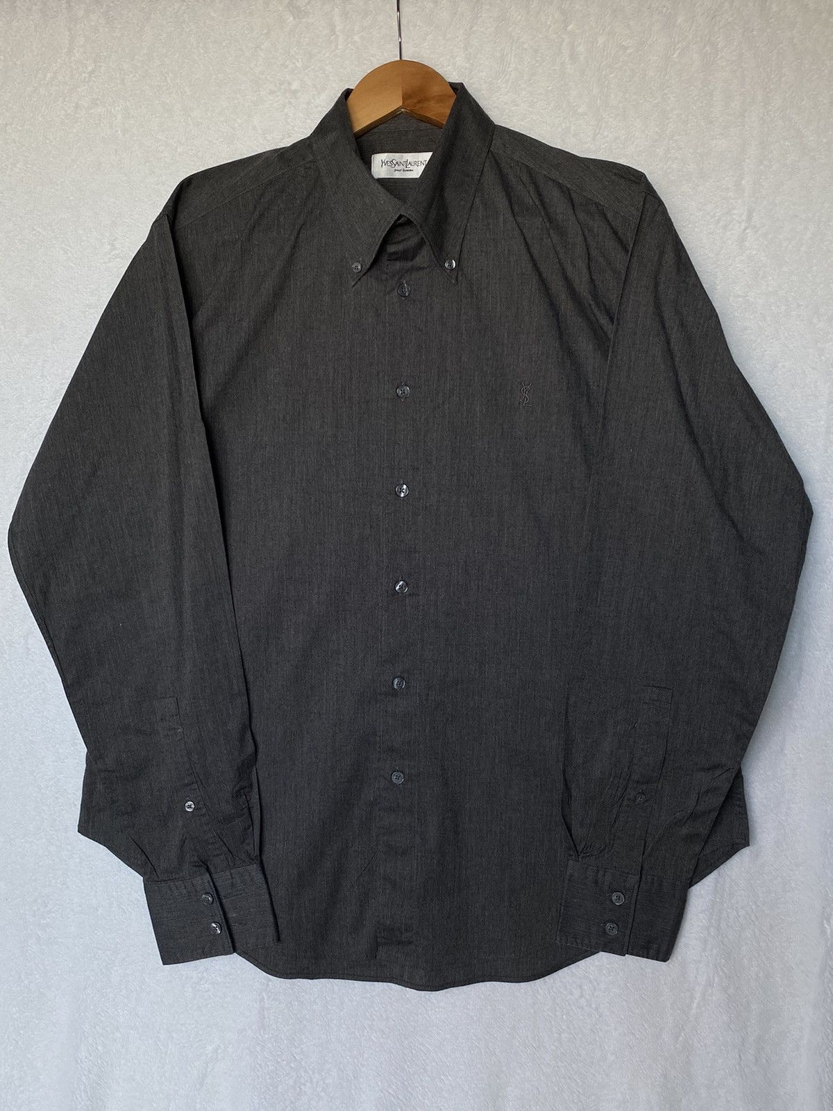 Yves Saint Laurent Vintage YvesSaintLaurent YSL Shirt Button Up Grey Size US L / EU 52-54 / 3 - 1 Thumbnail