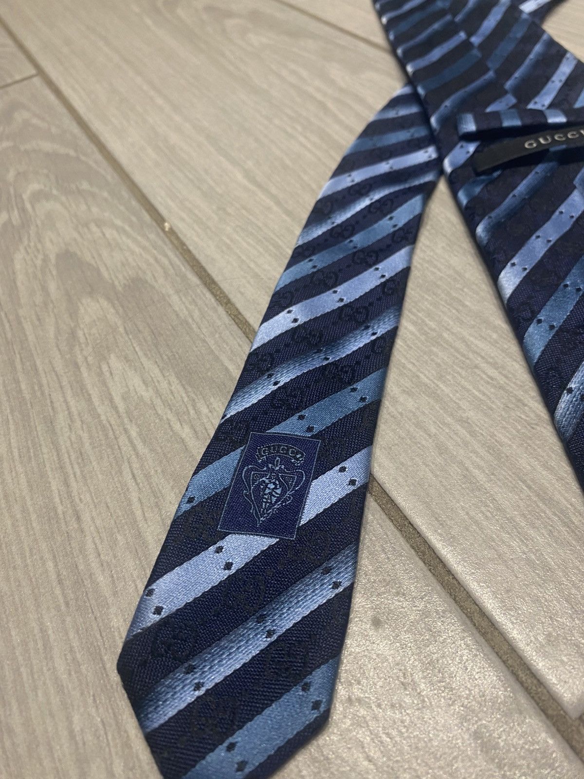 Gucci New collection tie from Gucci monogram blue Size ONE SIZE - 4 Thumbnail