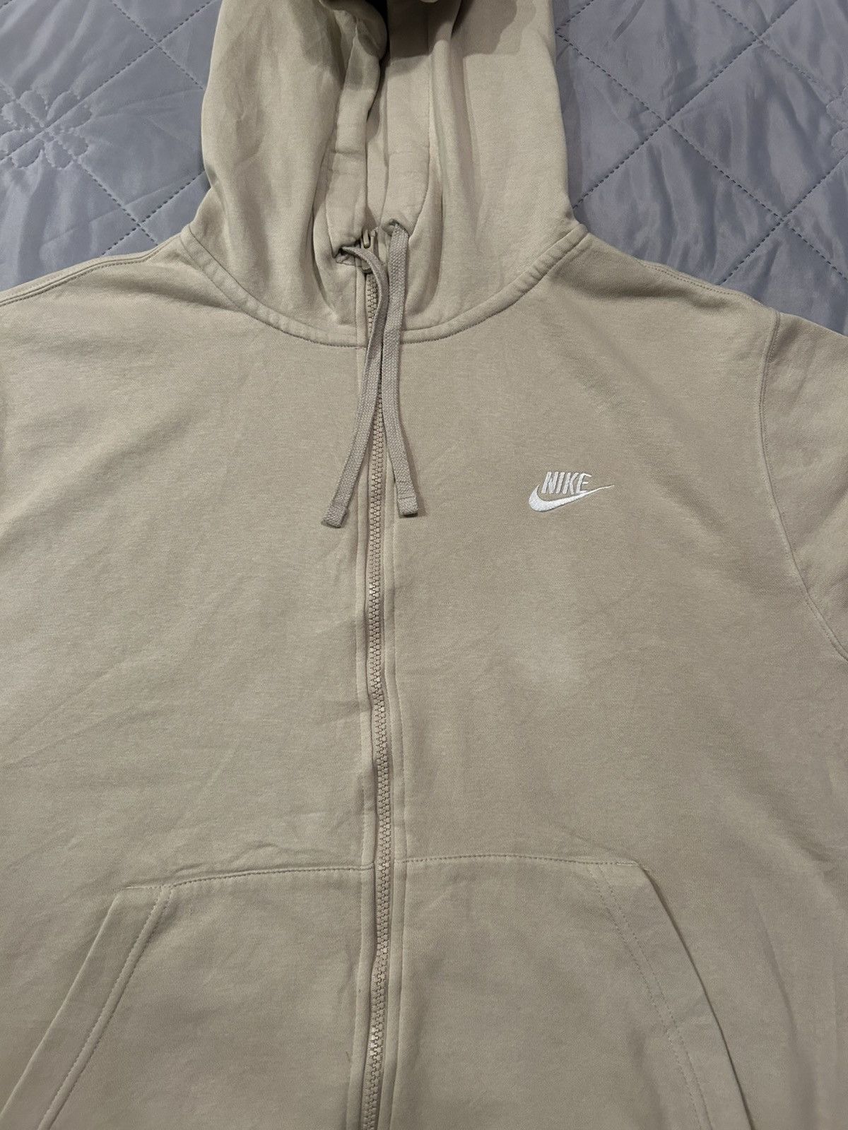 Nike Vintage Y2K Nike Full Zip Up Hoodie Beige Size US L / EU 52-54 / 3 - 2 Thumbnail