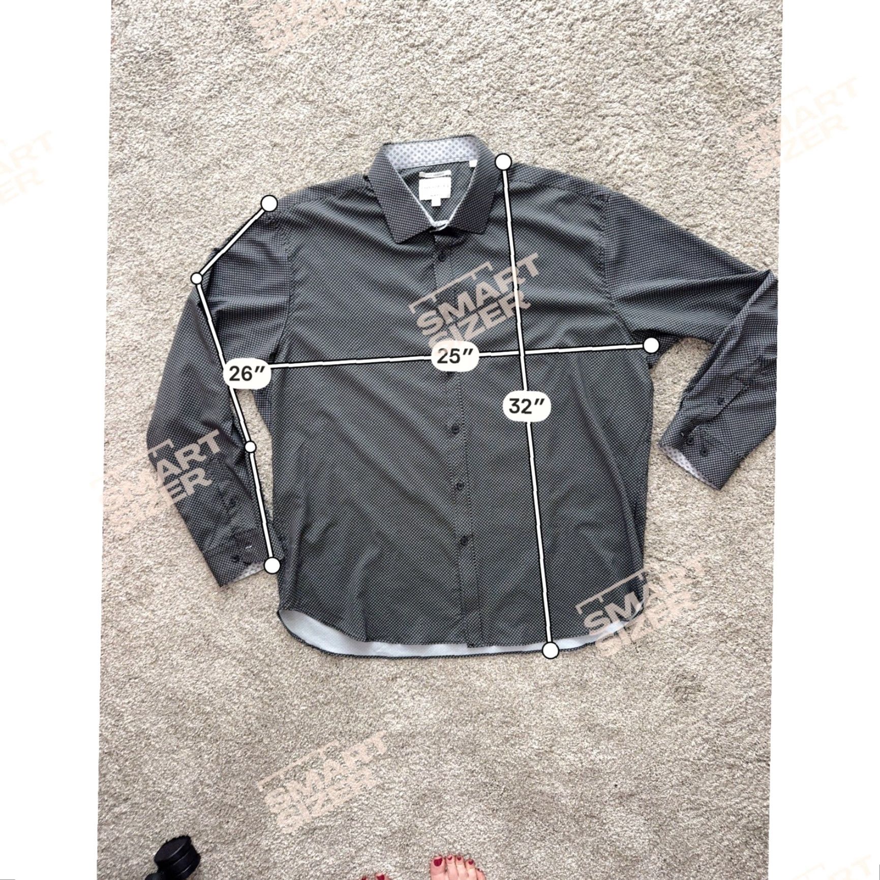 Vintage CONSTRUCT Mens Performance 4 Way Stretch Slim Fit Button Shirt Black Diamond XXL Size US XXL / EU 58 / 5 - 2 Thumbnail