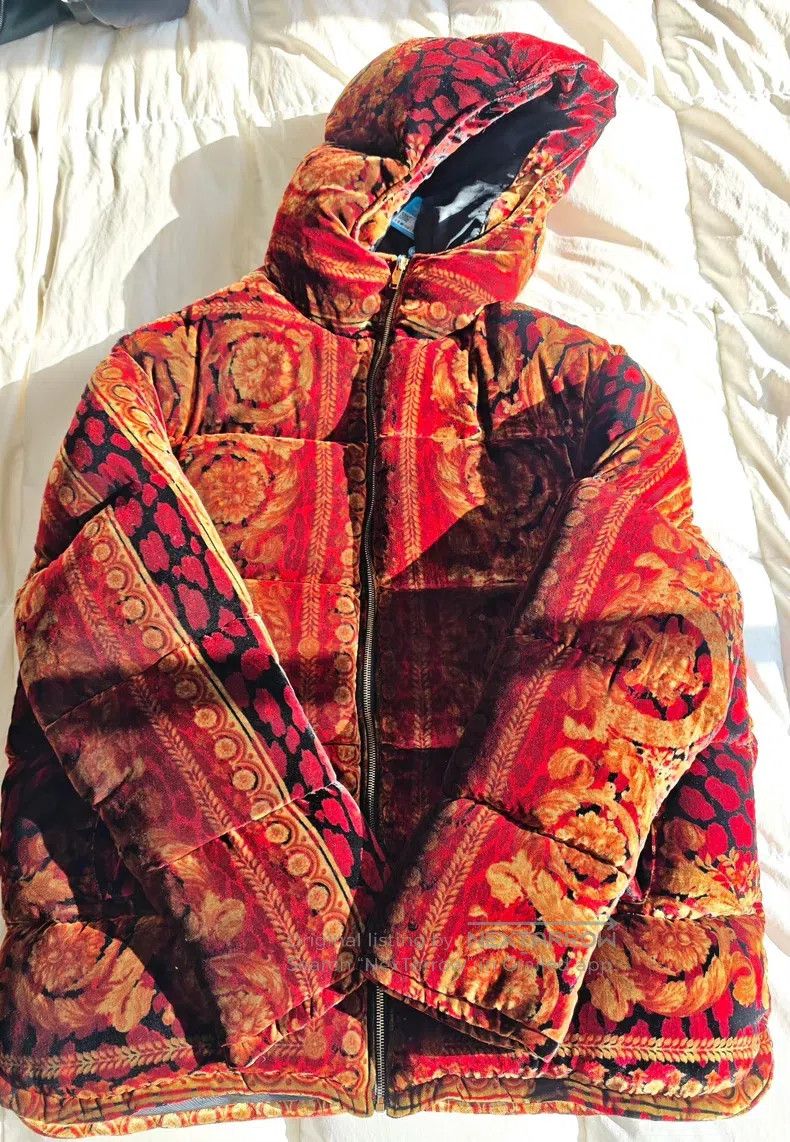 Versace Versace Velvet floral down jacket Size US XL / EU 56 / 4 - 3 Thumbnail