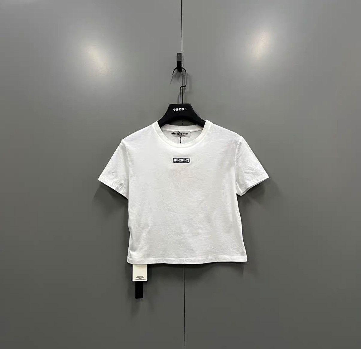 Miu Miu Miu Miu White Logo Short Sleeve Top J41 Size M / US 6-8 / IT 42-44 - 1 Thumbnail