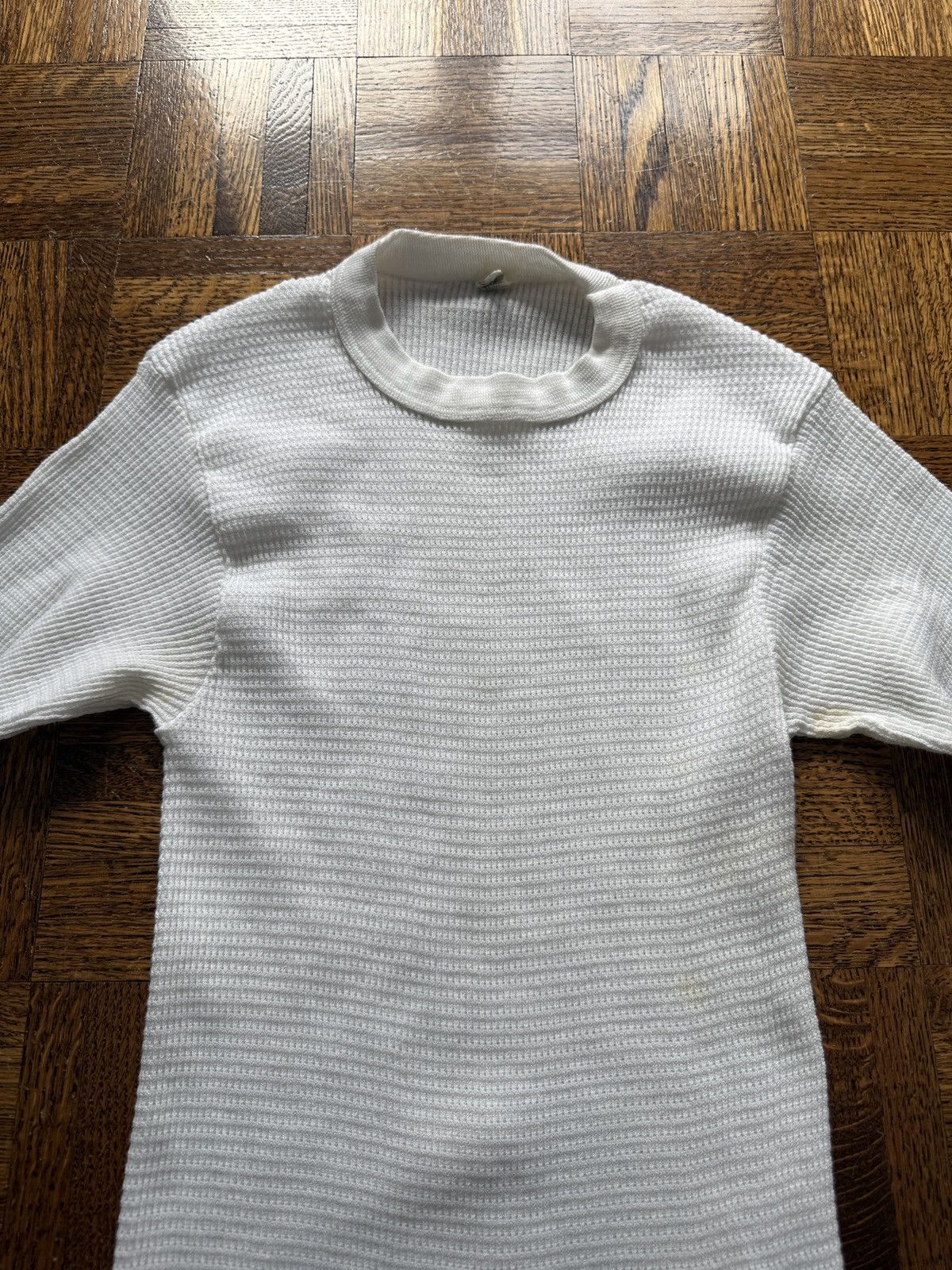 Vintage Vintage 80s Waffle Knit Thermal Blank Shirt Size US M / EU 48-50 / 2 - 2 Thumbnail