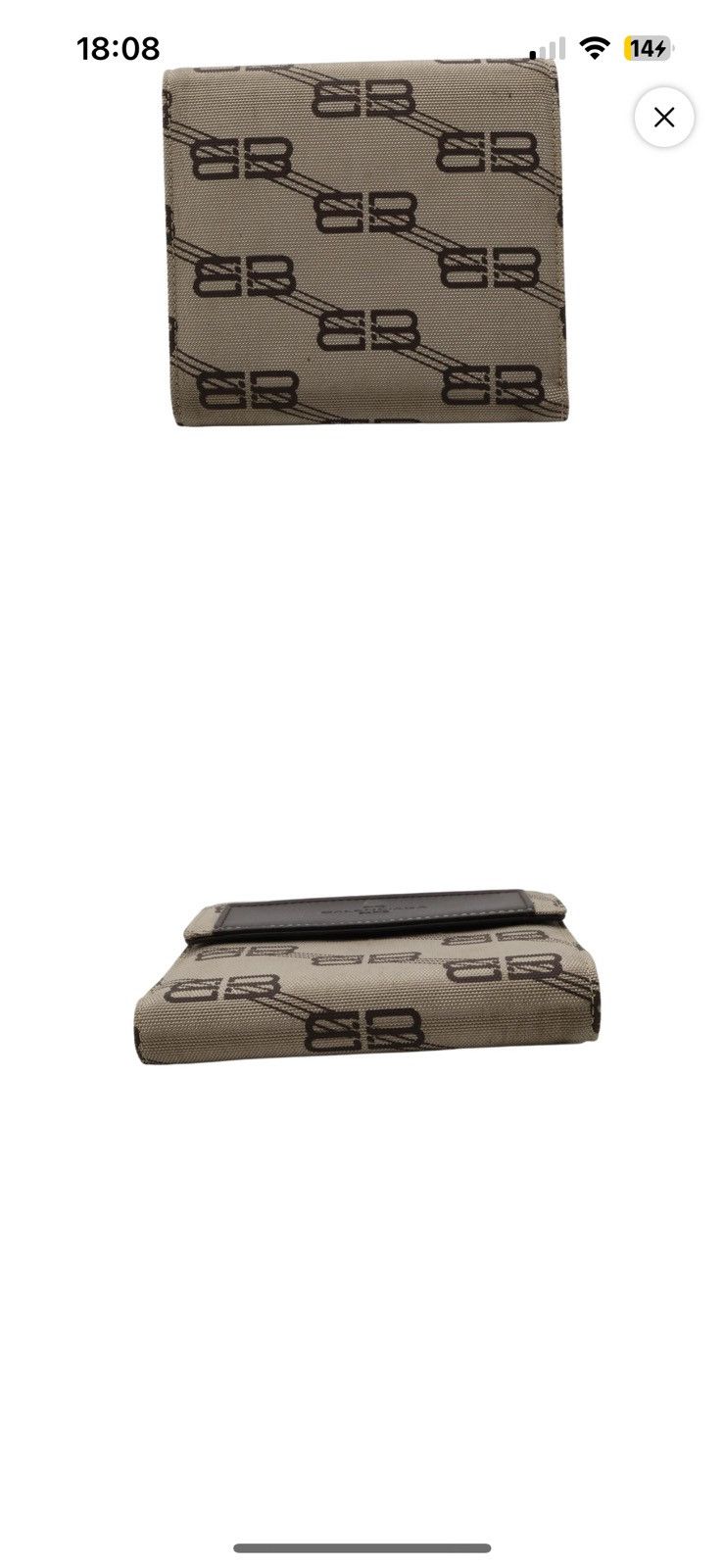 Balenciaga Balenciaga Brown Tri-fold Canvas Small Wallet Black Size ONE SIZE - 3 Thumbnail