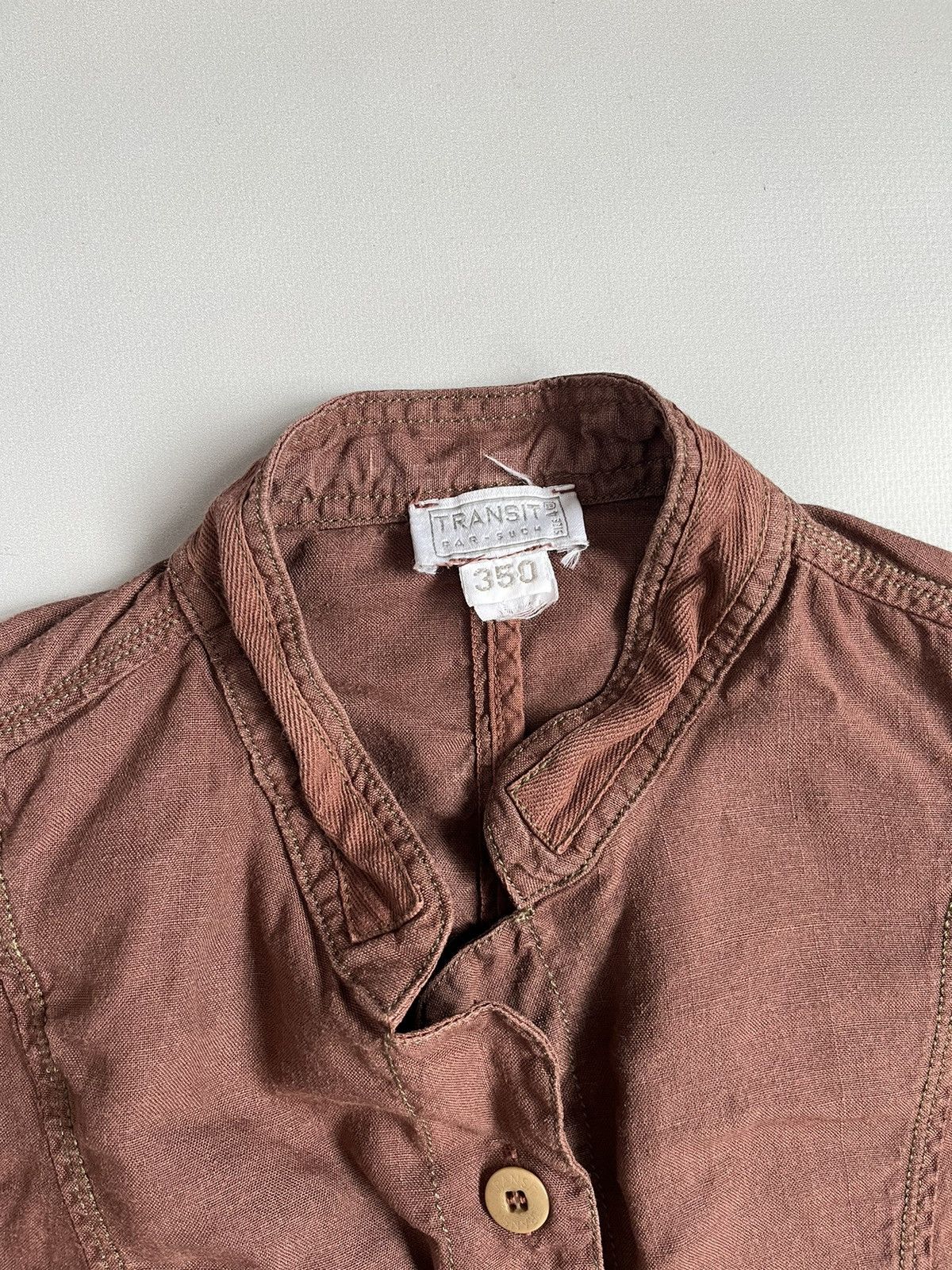 Transit TRANSIT PAR SUCH 350 Brown Linen Lightweight Blazer Jacket Size L / US 10 / IT 46 - 2 Thumbnail