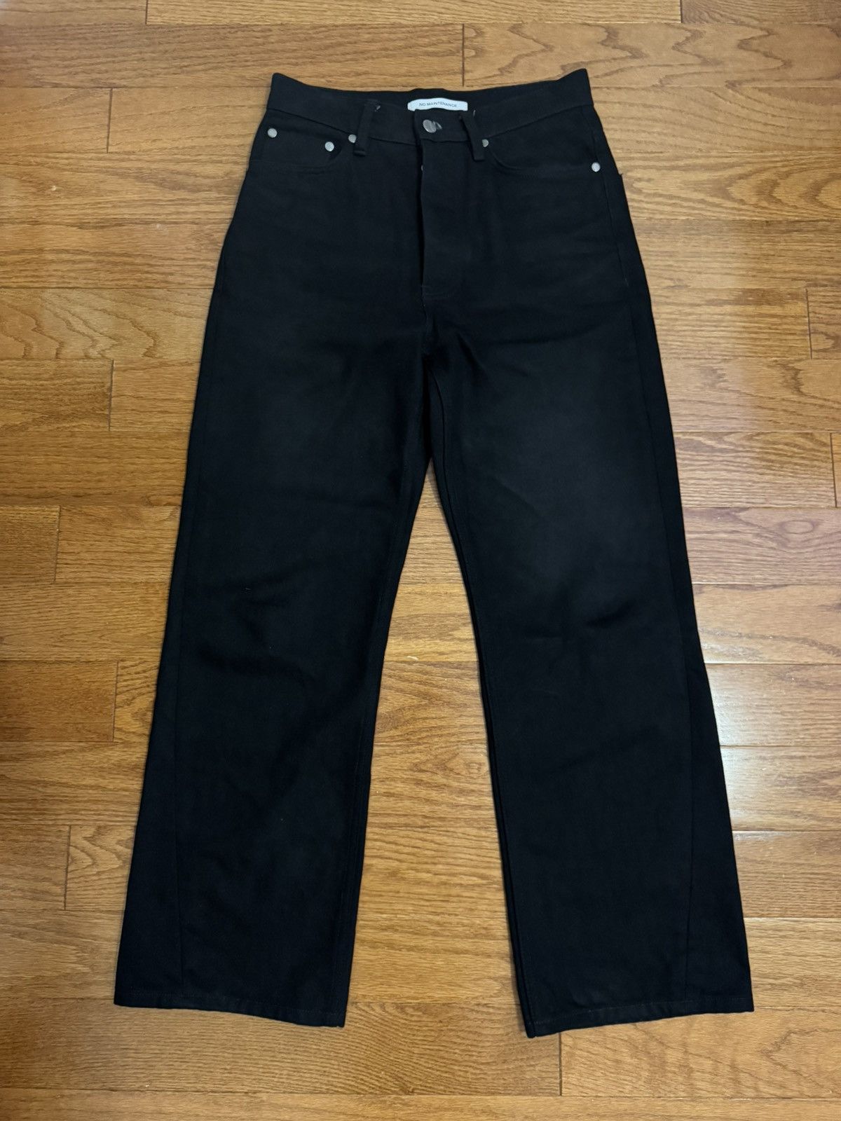 No Maintenance Raw Onyx Black Haze Straight Leg Denim | Grailed
