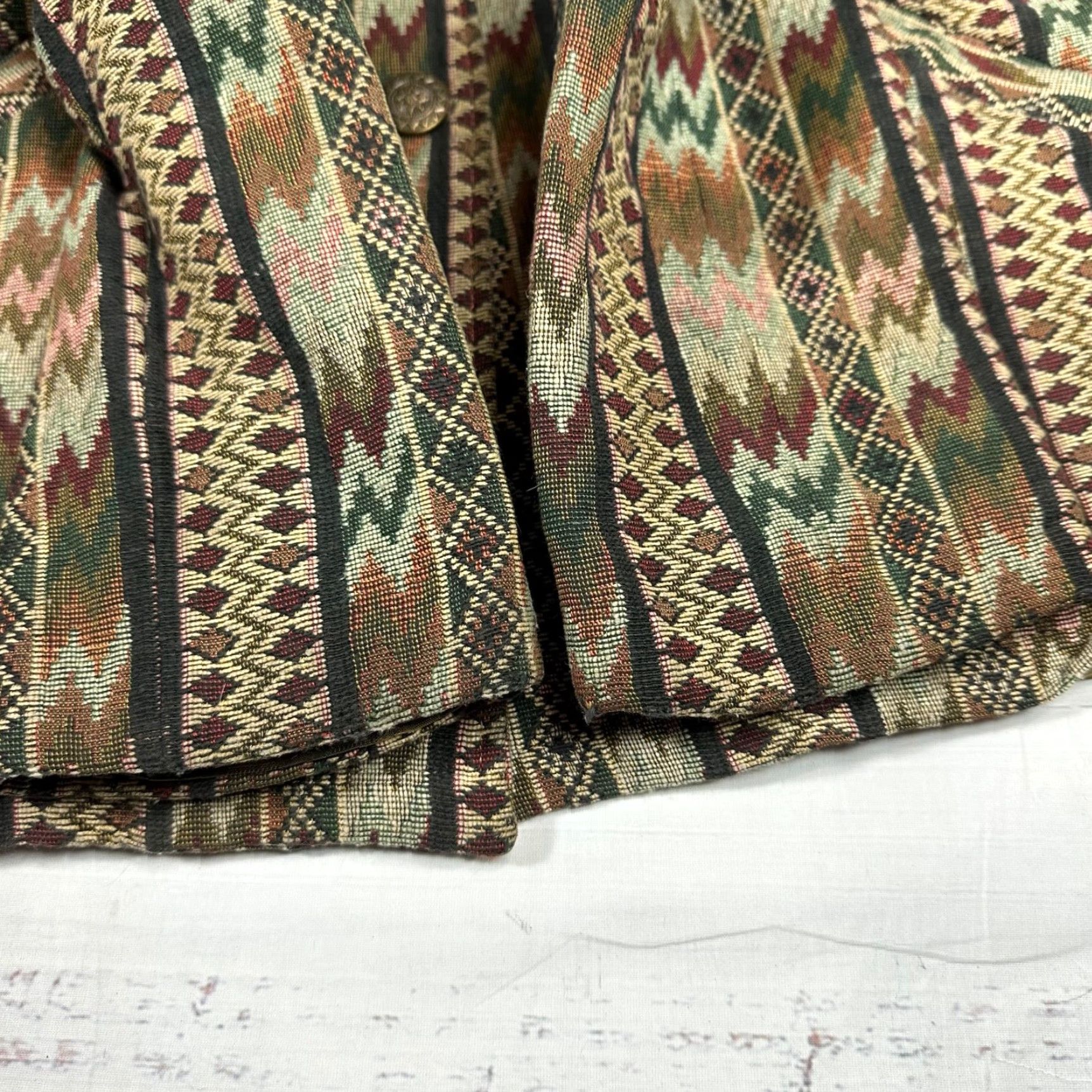 Vintage VINTAGE Tregos Westwear Womens Aztec Print Jacket Sz 12 Brown Faux Fur Collar Jacket Women 12 Brown Aztec Print Size XL / US 12-14 / IT 48-50 - 7 Thumbnail