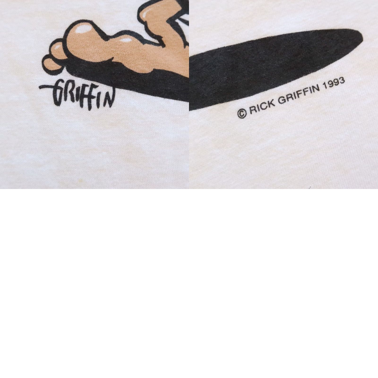 Griffin VINTAGE Rick Griffin Tshirt Cowabunga - White - XL - Men - 90s - T-Shirt Size US XL / EU 56 / 4 - 10 Thumbnail