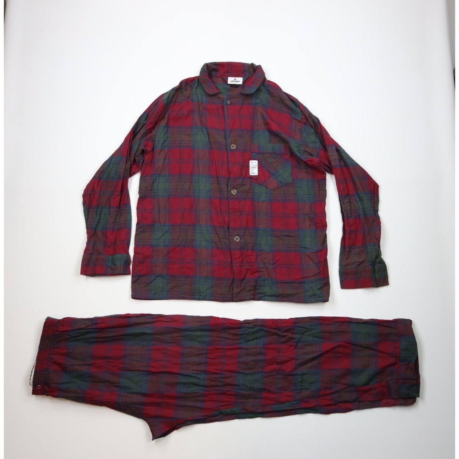 Vintage Deadstock Vintage 90s 2 Piece Flannel Pajamas Set Size US L / EU 52-54 / 3 - 1 Thumbnail
