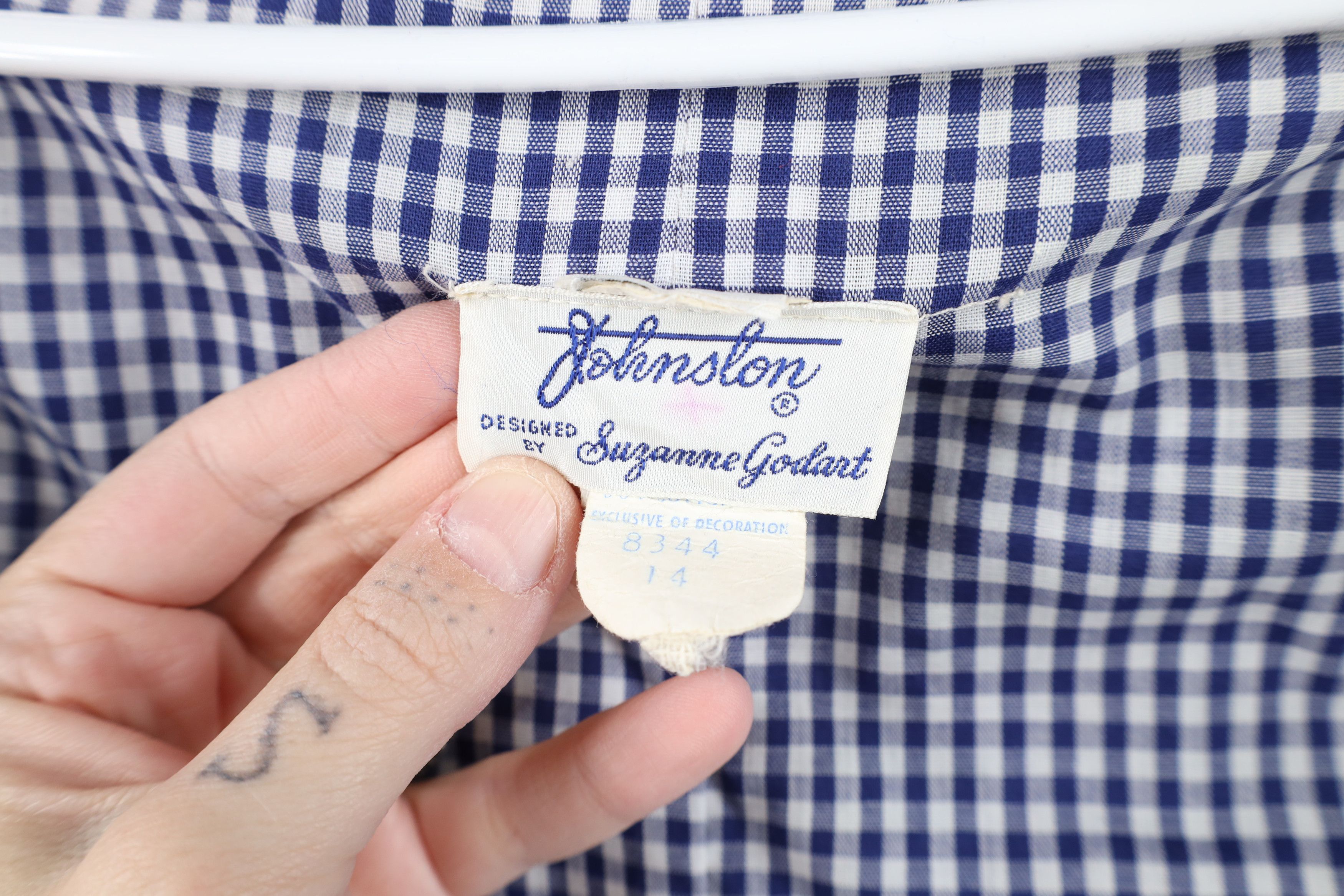 Vintage Vintage 50s Rockabilly Swing Coat Jacket Blue Plaid USA Size XL / US 12-14 / IT 48-50 - 10 Thumbnail