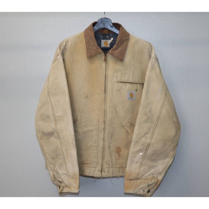 Carhartt Vintage 80s Carhartt Detroit Jacket XL Tan Canvas Workwear Size US XL / EU 56 / 4 - 6 Thumbnail