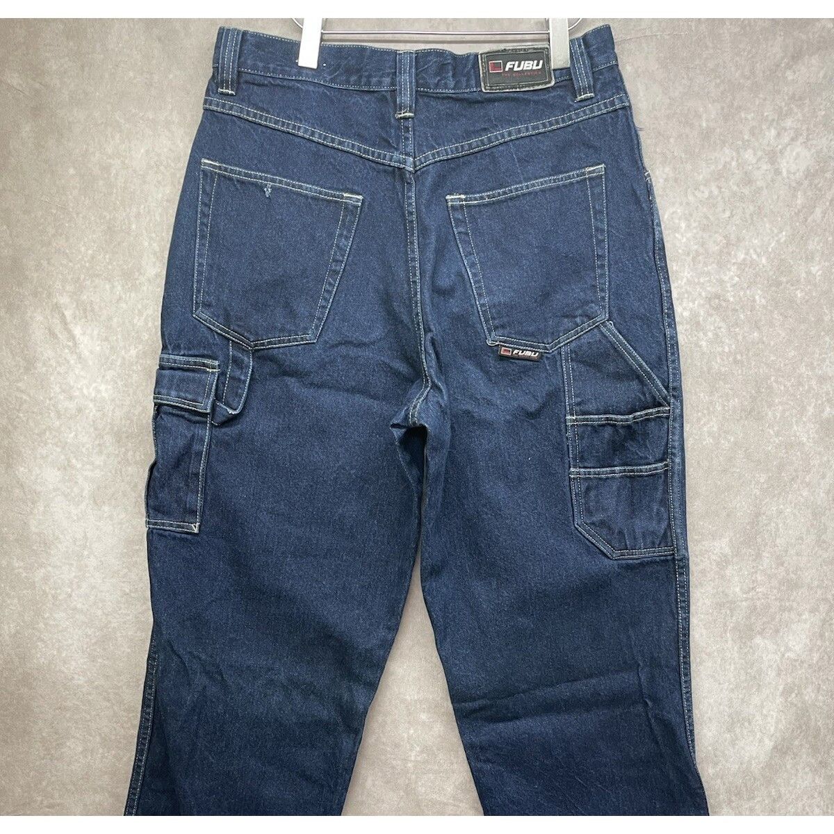 Fubu VTG Y2K Fubu Jeans Carpenter Blue Baggy Faded Hip Hop Size 3 Size US 34 / EU 50 - 1 Thumbnail