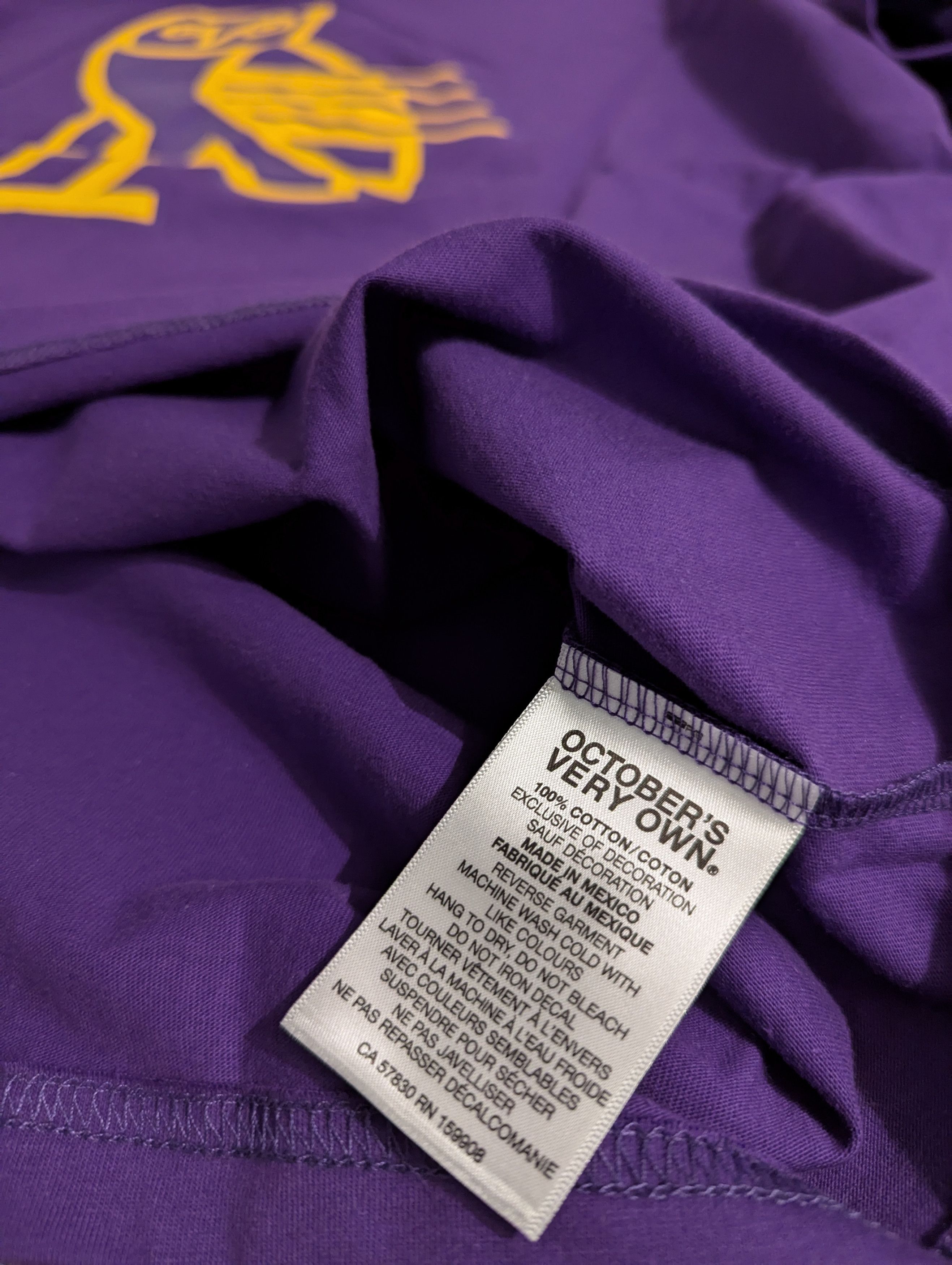 NBA × October's Very Own LA LAKERS x OVO (NBA T-shirt) [new / never worn] Size US XL / EU 56 / 4 - 8 Thumbnail