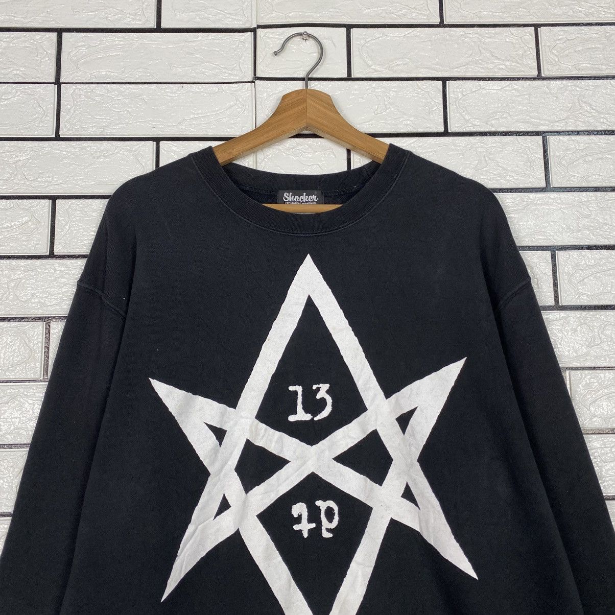Japanese Brand Shocken Vintage Sweatshirt Punk Design Full Print Size US XXL / EU 58 / 5 - 4 Thumbnail