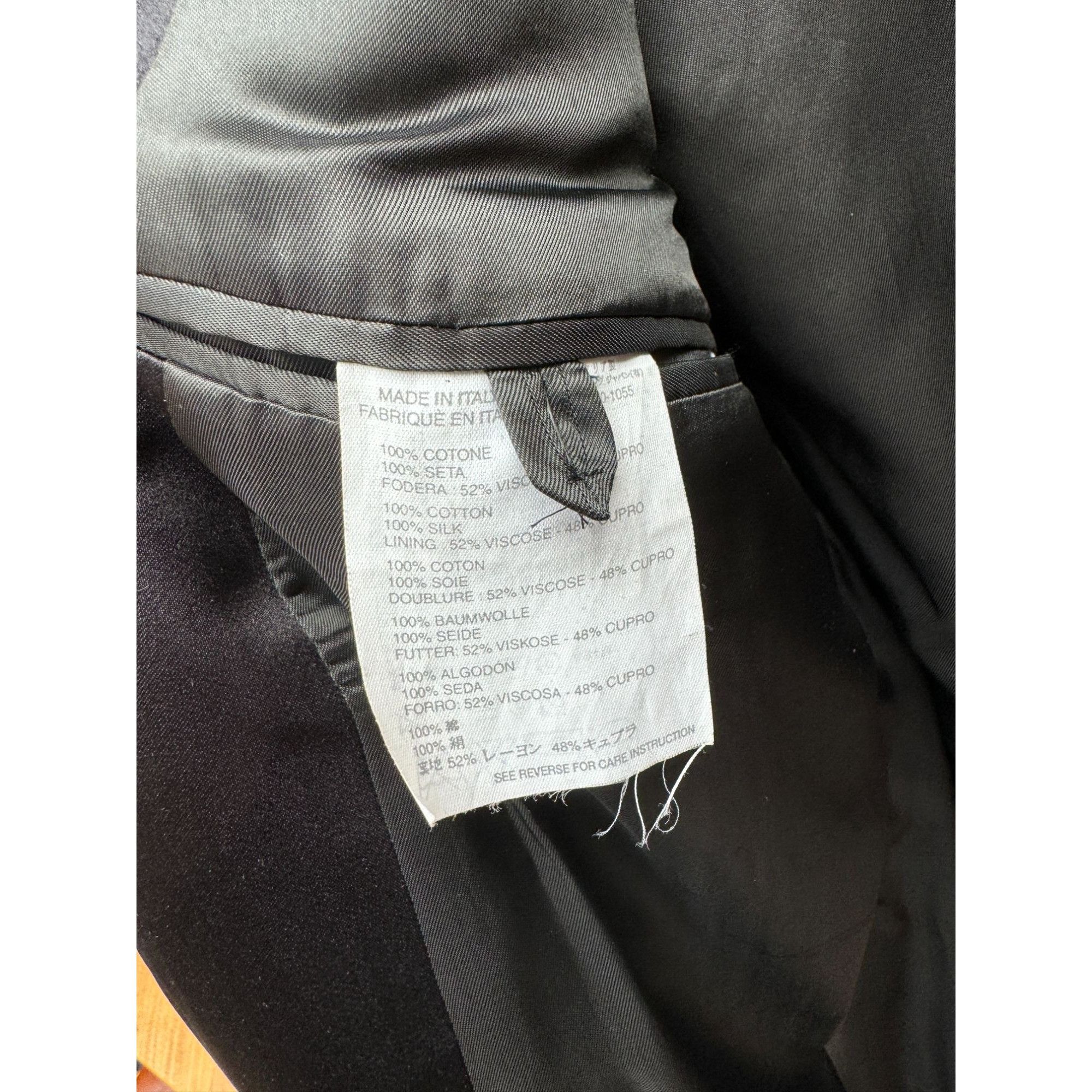 Helmut Lang Vintage Black Tuxedo Moleskin Cotton Coat Size US M / EU 48-50 / 2 - 6 Thumbnail