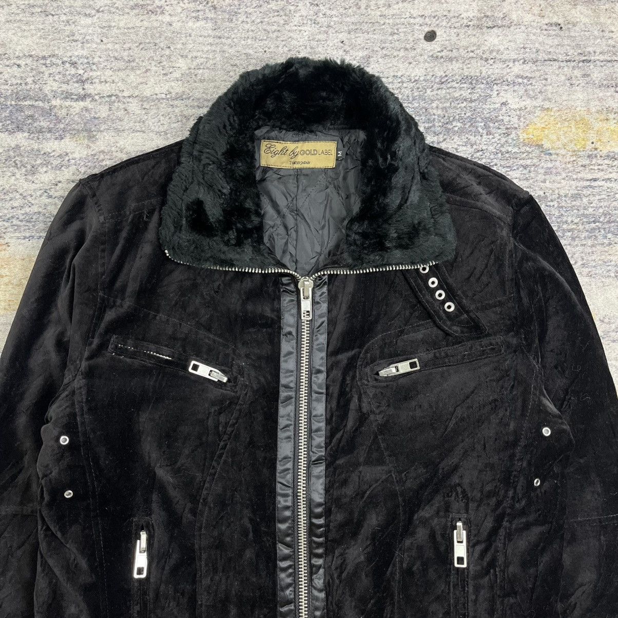 Le Grande Bleu (L.G.B.) Eight by gold label trim fur collar riders velour jacket Size US M / EU 48-50 / 2 - 4 Thumbnail