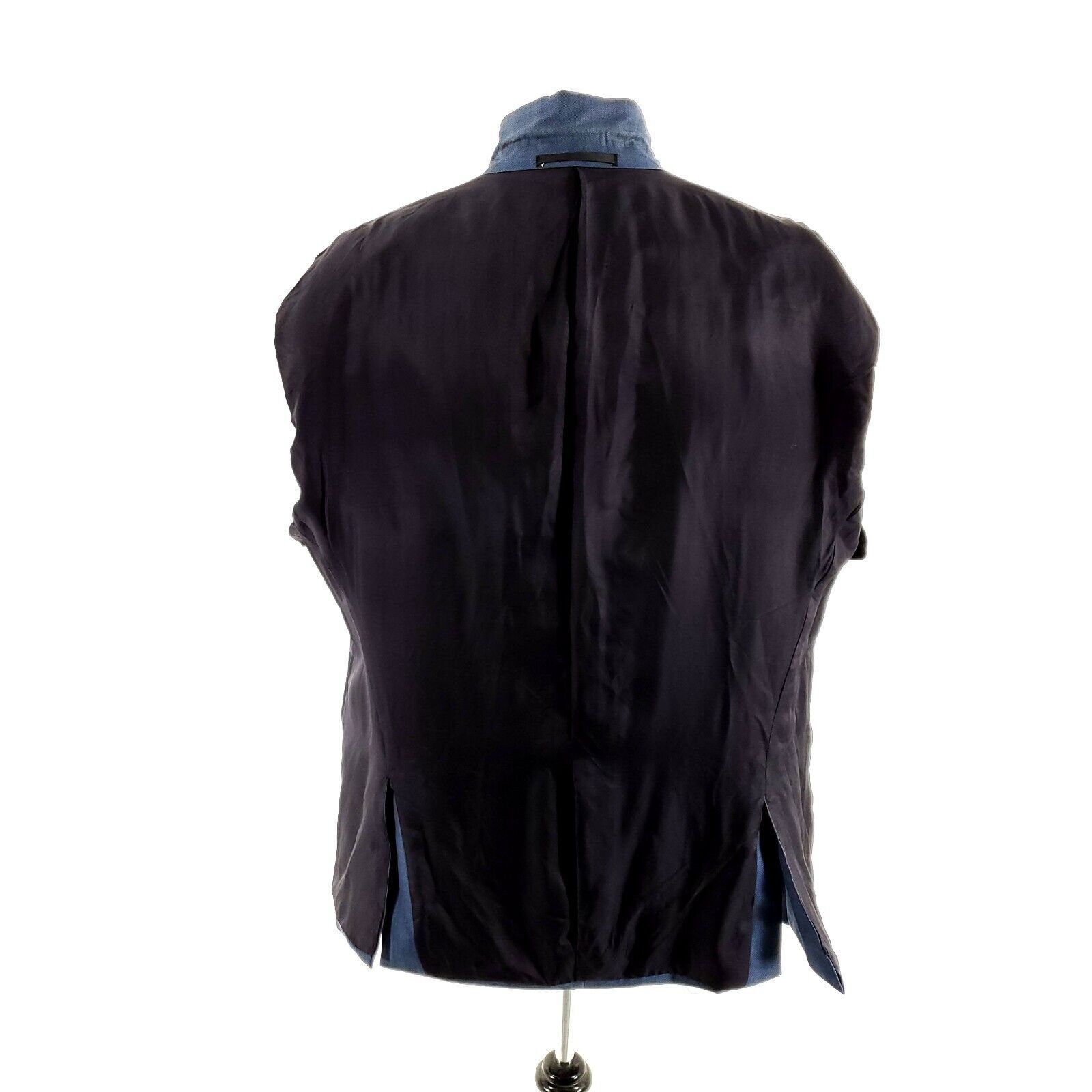 Tallia DAMAGED Tallia Uomo Worsted Wool 3 Button Blazer 44R Blue Sh Size 44R - 12 Thumbnail