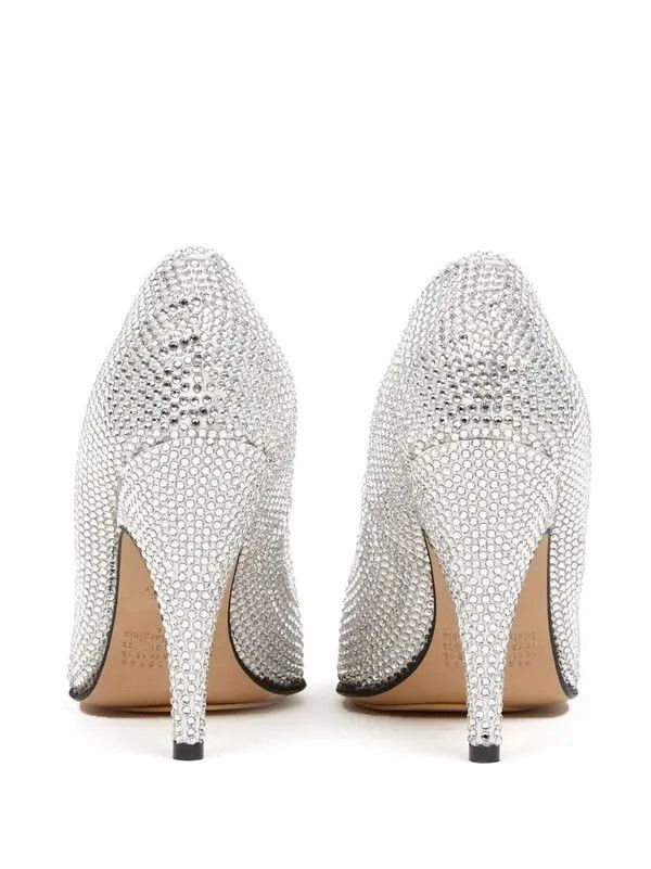 Maison Margiela oc11z1225 Tabi Rhinestone Embellished Pumps in White Size US 9 / IT 39 - 3 Thumbnail