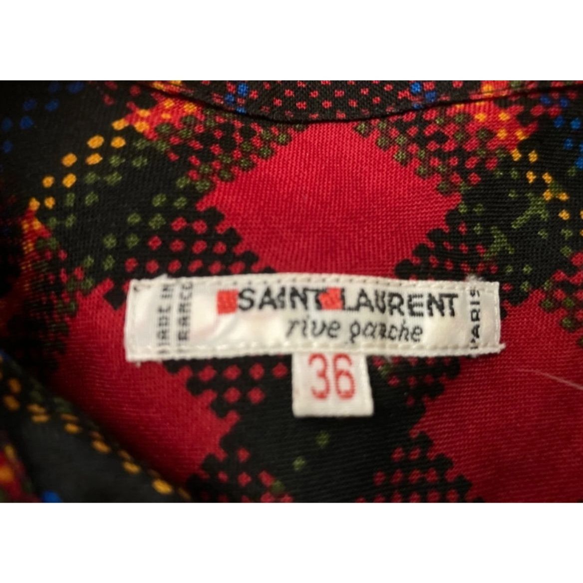 Yves Saint Laurent 1970s Red Checkered Wool Shirt Size S / US 4 / IT 40 - 5 Thumbnail